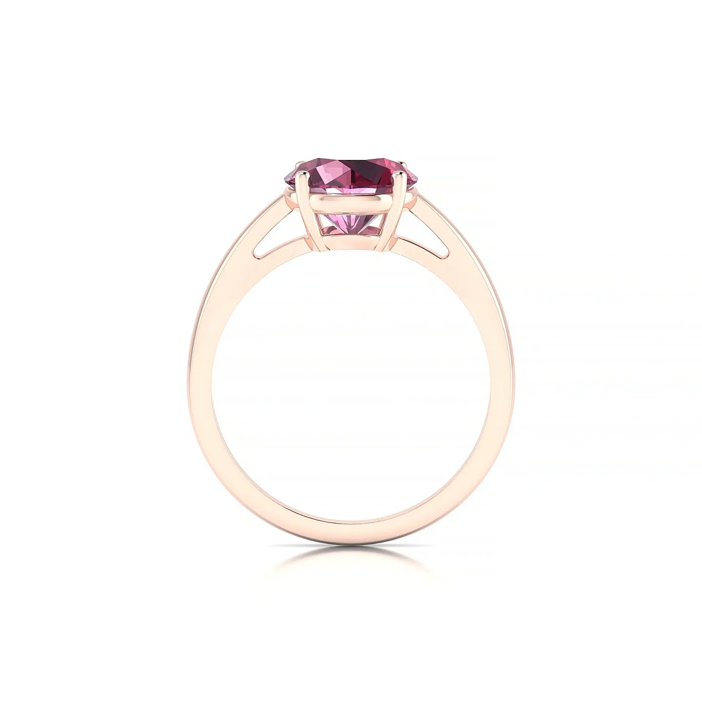 Zenith | 18k Rose Gold 8 mm Round Rhodolite Ring