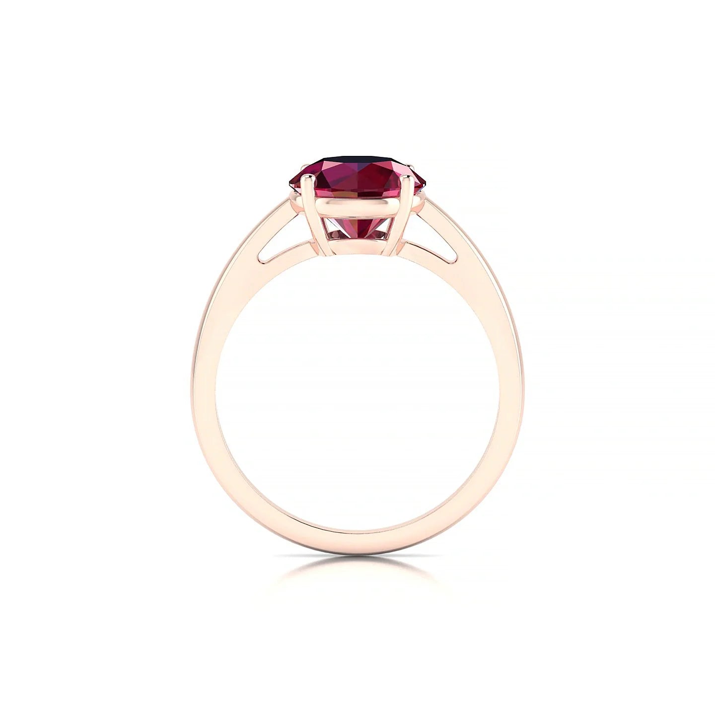 Zenith | 18k Rose Gold 8 mm Round Ruby Ring
