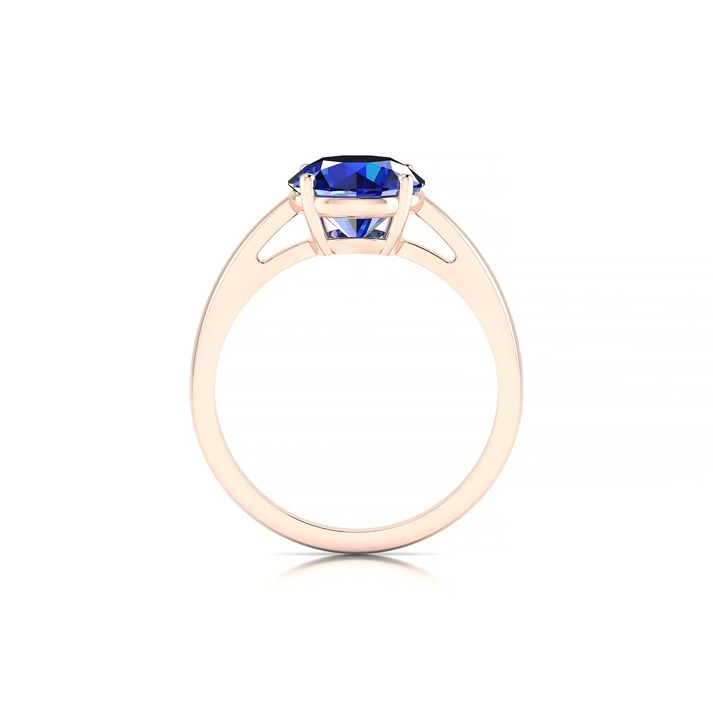 Zenith | 18k Rose Gold 8 mm Round Sapphire Ring