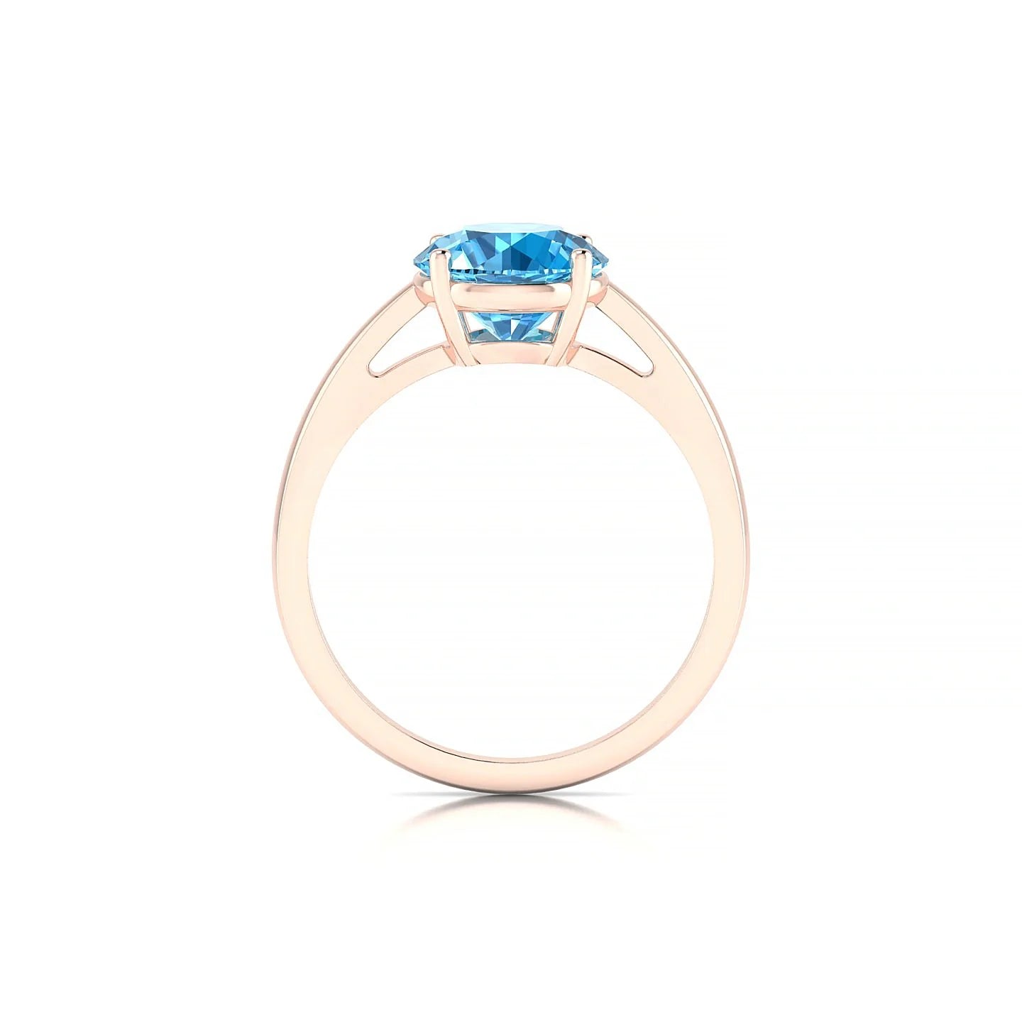 Zenith | 18k Rose Gold 8 mm Round Topaz Ring