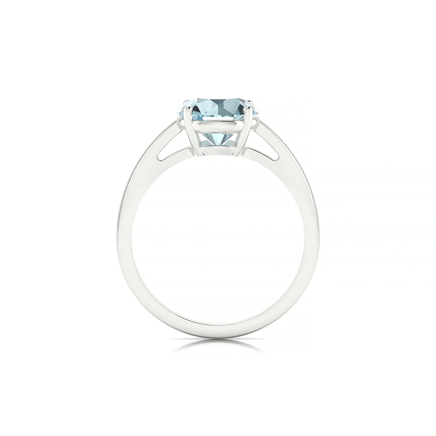 Zenith | 18k White Gold 8 mm Round Aquamarine Ring