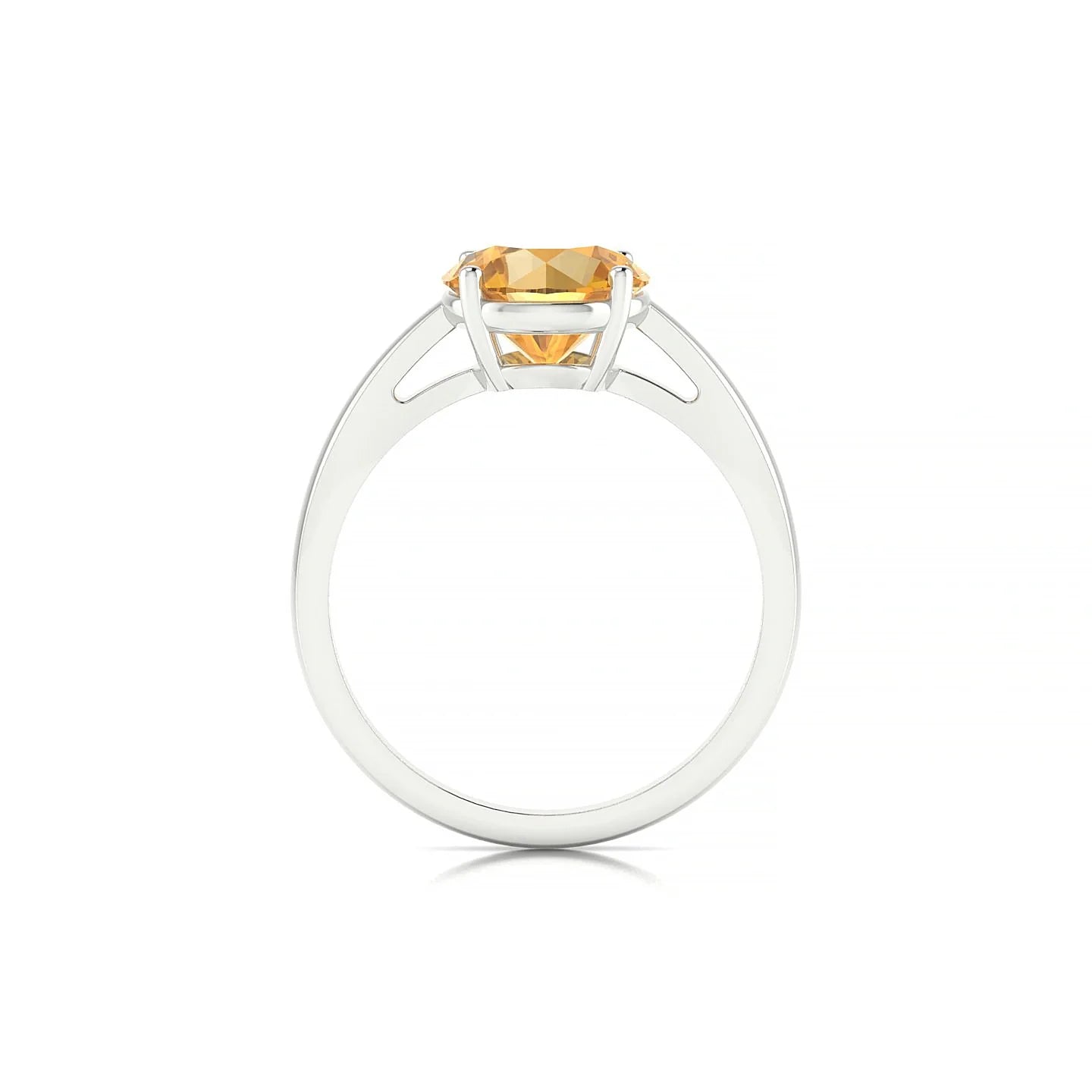 Zenith | 18k White Gold 8 mm Round Citrine Ring