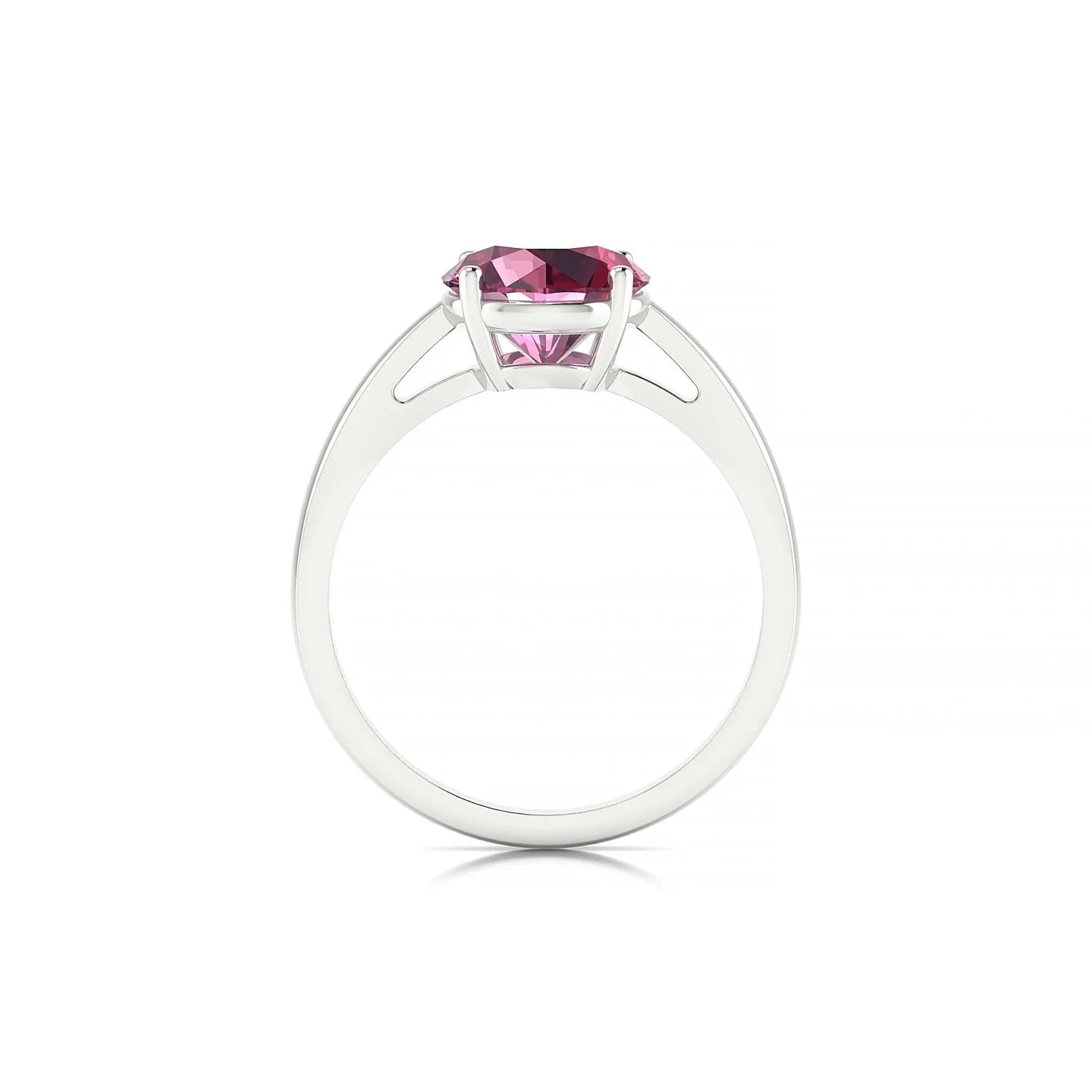 Zenith | 18k White Gold 8 mm Round Rhodolite Ring