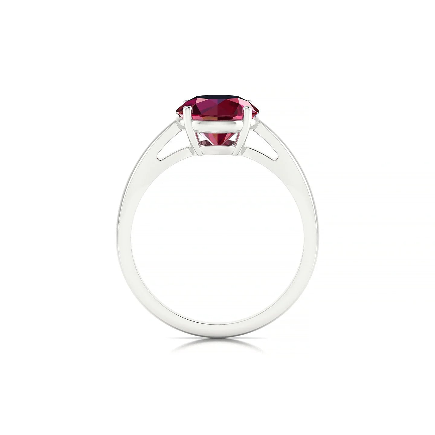 Zenith | 18k White Gold 8 mm Round Ruby Ring