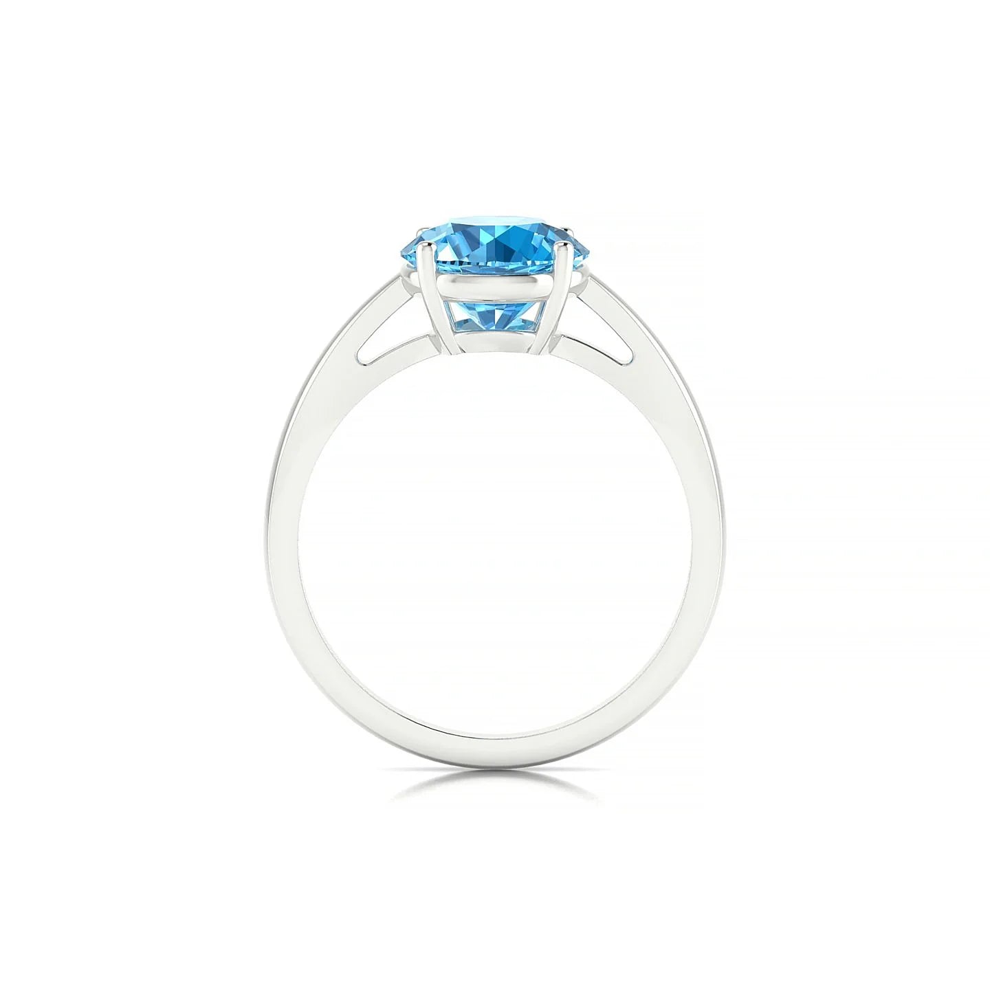 Zenith | 18k White Gold 8 mm Round Topaz Ring