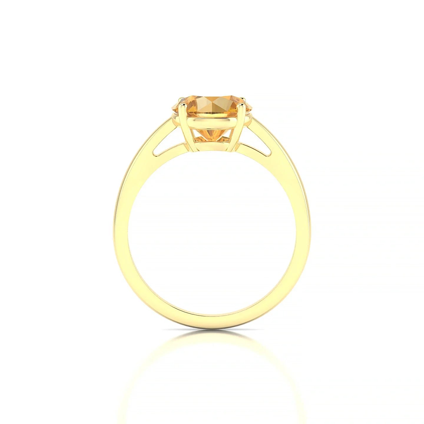 Zenith | 18k Yellow Gold 8 mm Round Citrine Ring