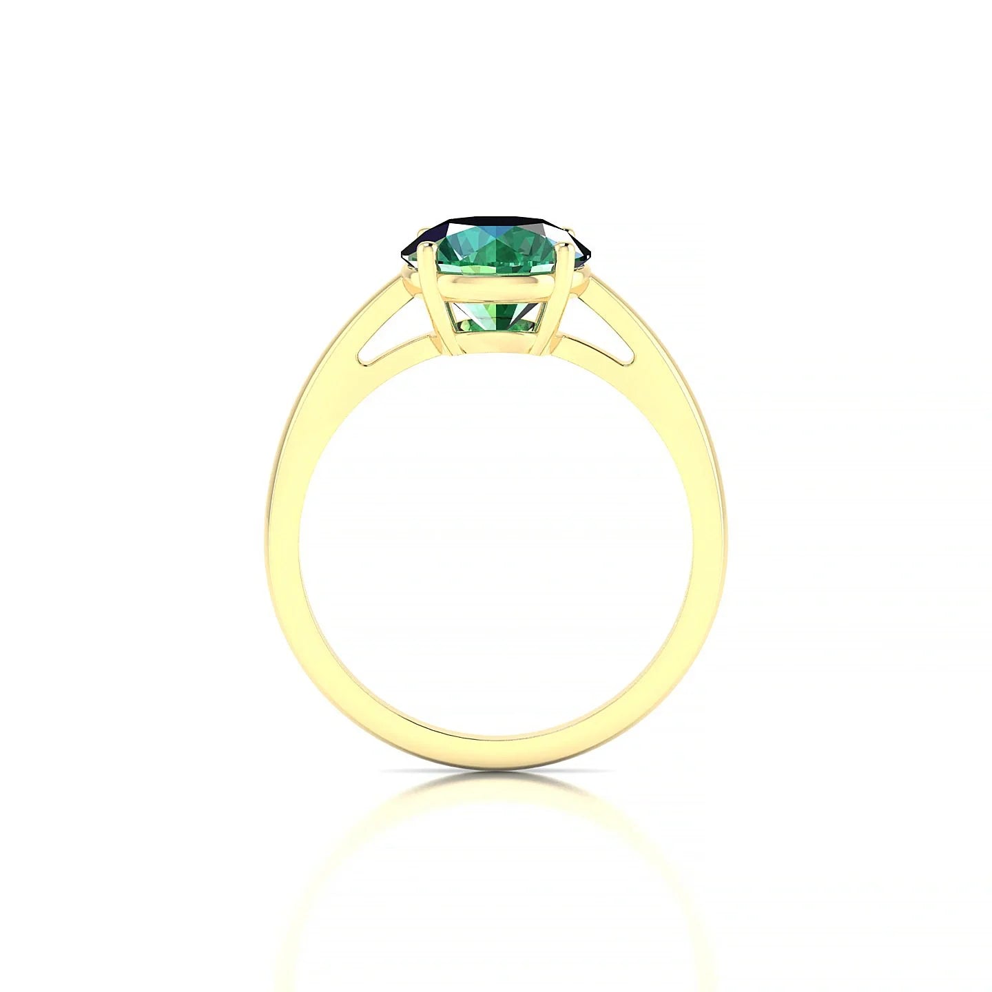 Zenith | 18k Yellow Gold 8 mm Round Emerald Ring