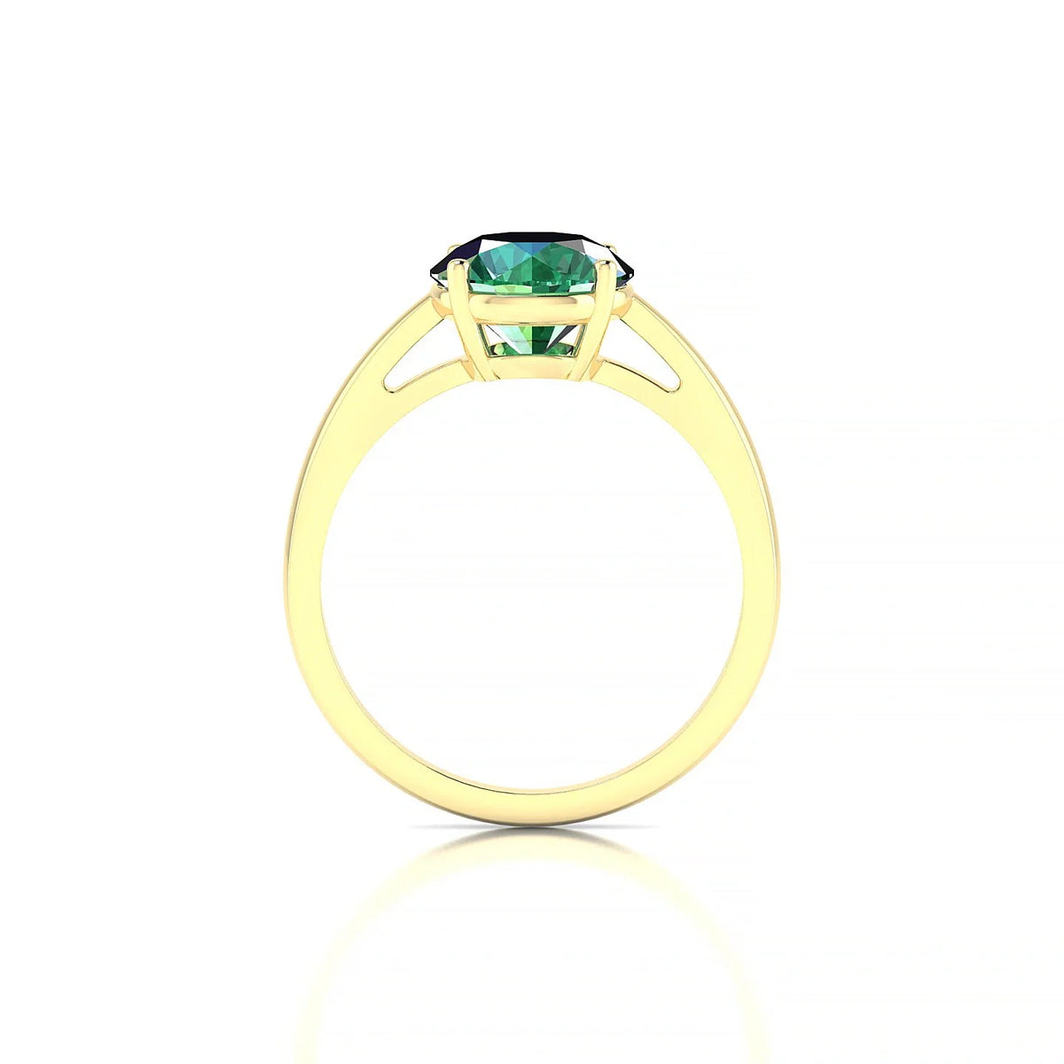 Zenith | 18k Yellow Gold 8 mm Round Emerald Ring