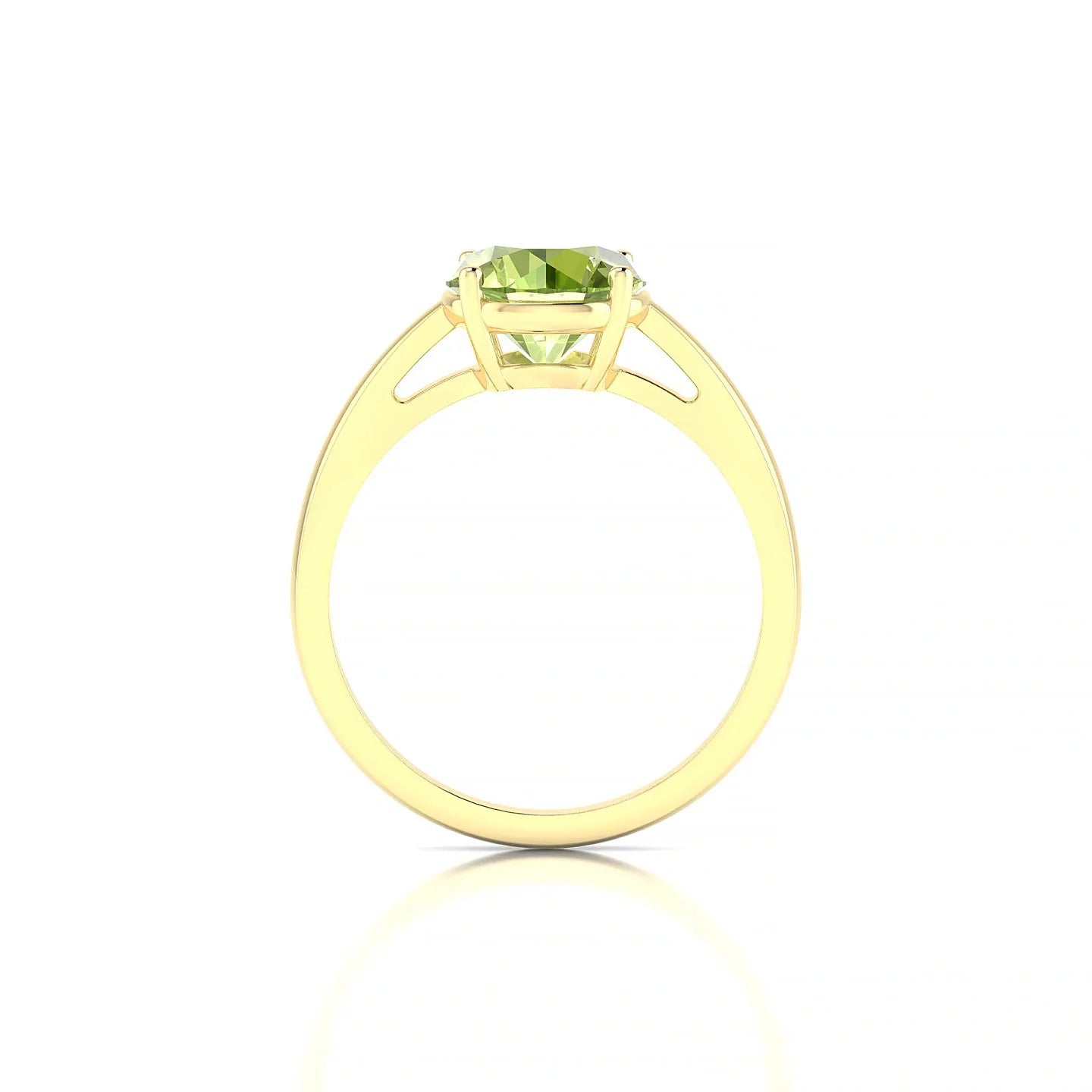 Zenith | 18k Yellow Gold 8 mm Round Peridot Ring