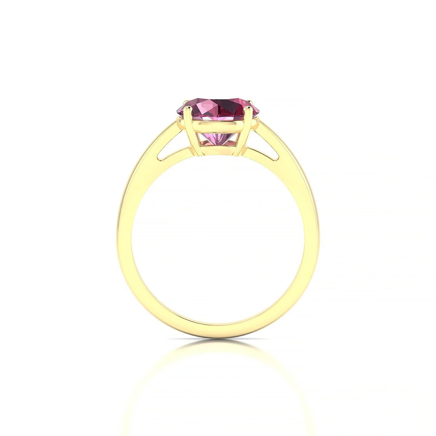 Zenith | 18k Yellow Gold 8 mm Round Rhodolite Ring