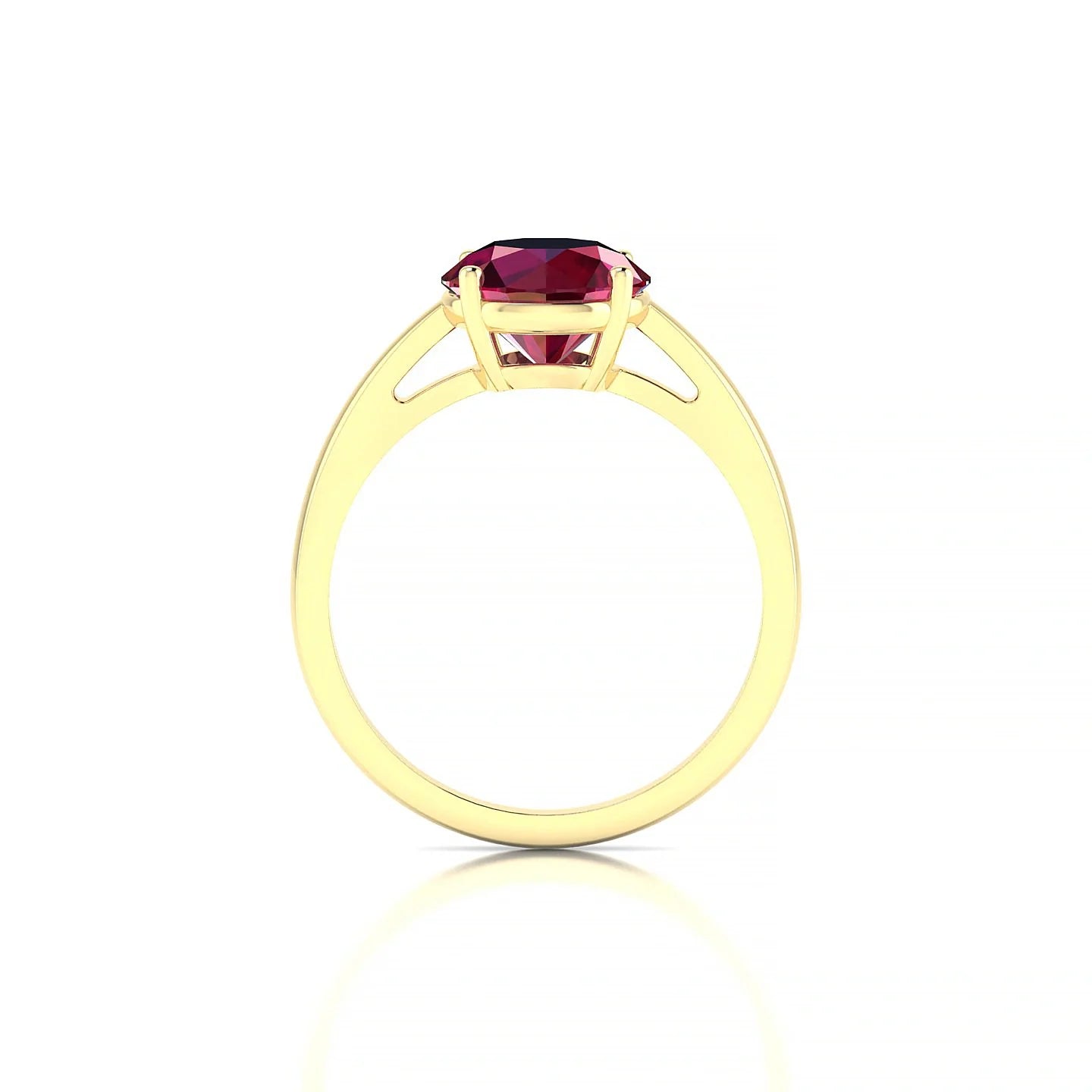 Zenith | 18k Yellow Gold 8 mm Round Ruby Ring