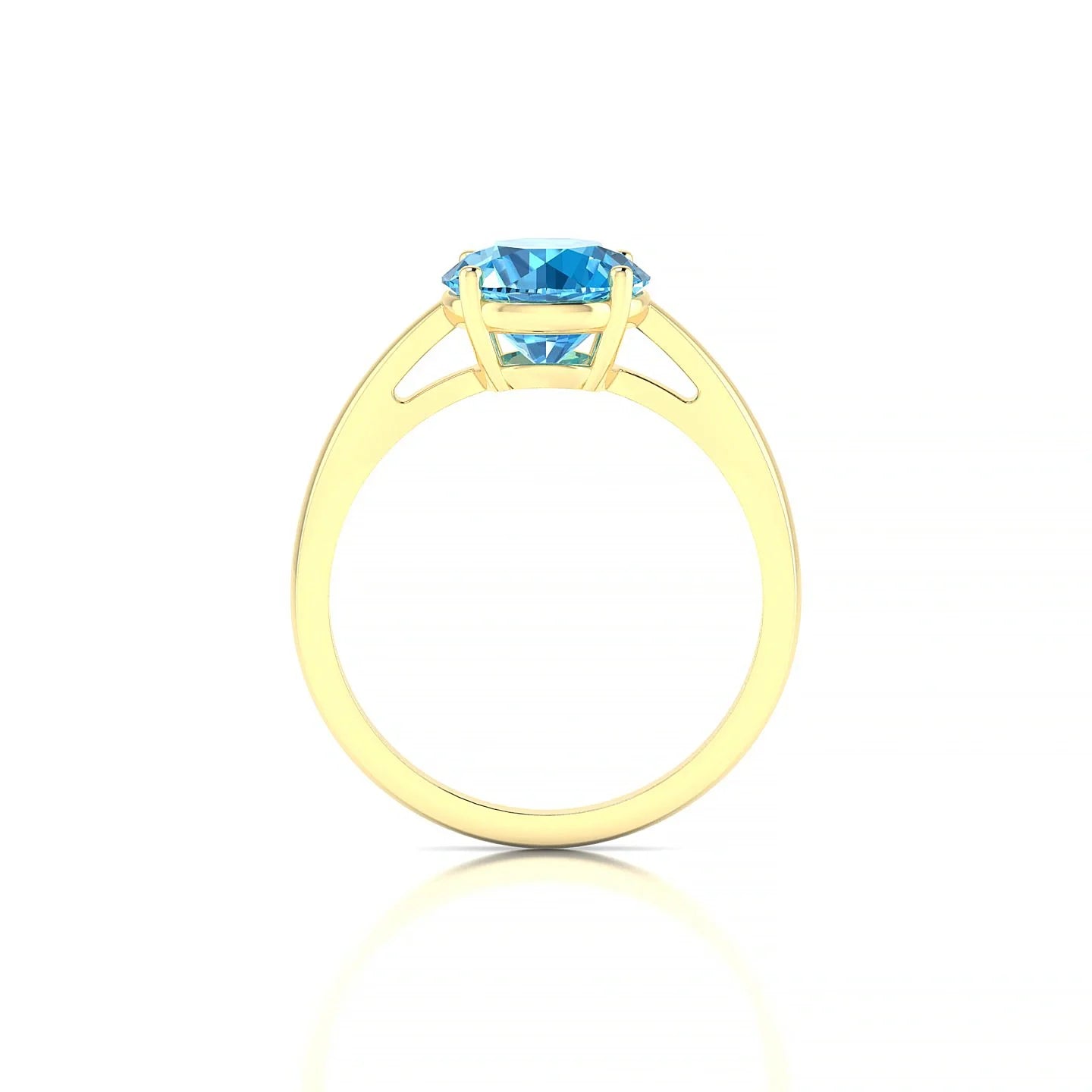 Zenith | 18k Yellow Gold 8 mm Round Topaz Ring