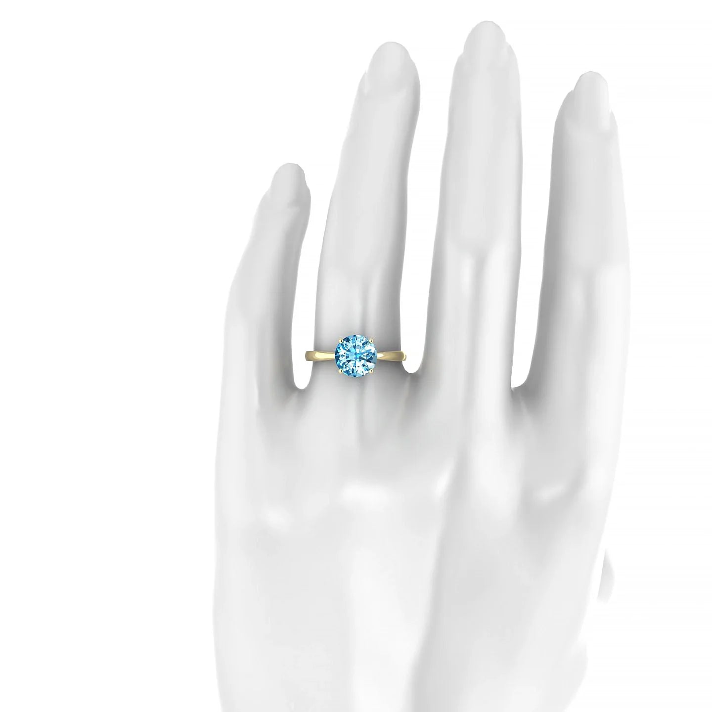 Zenith | 18k Yellow Gold 8 mm Round Topaz Ring