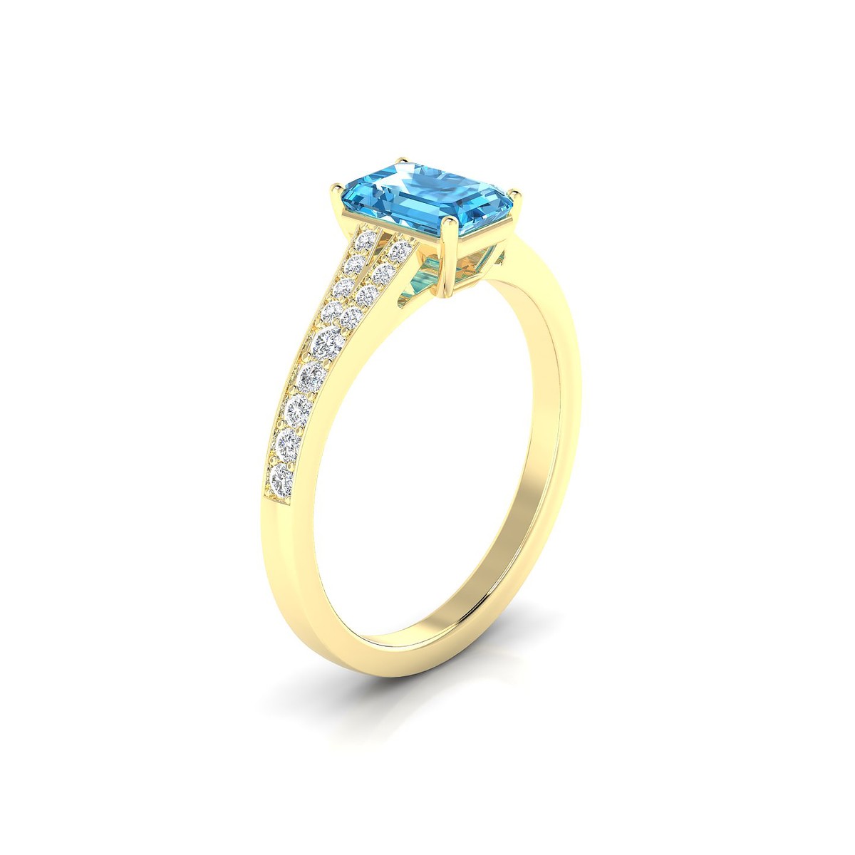 Adore | 18k Yellow Gold 7 x 5 mm Emerald Topaz Ring