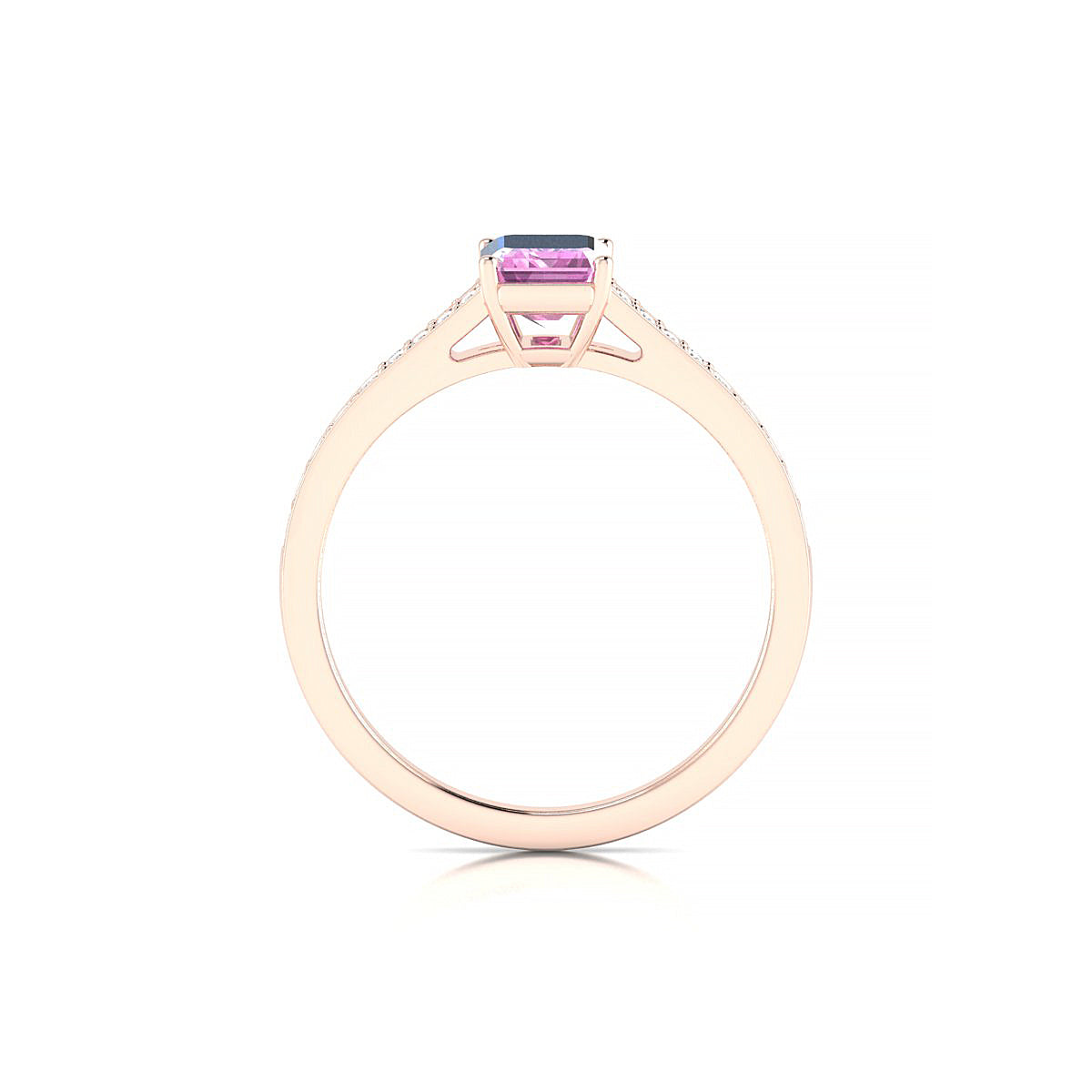 Adore | 18k Rose Gold 7 x 5 mm Emerald Pink Sapphire Ring