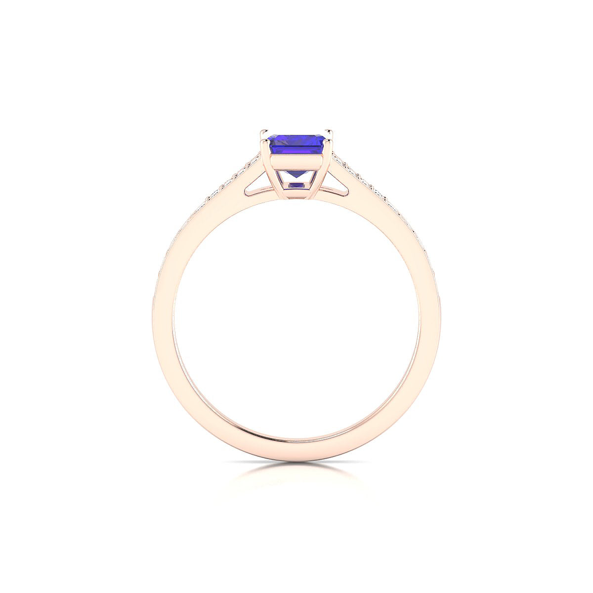 Adore | 18k Rose Gold 7 x 5 mm Emerald Tanzanite Ring