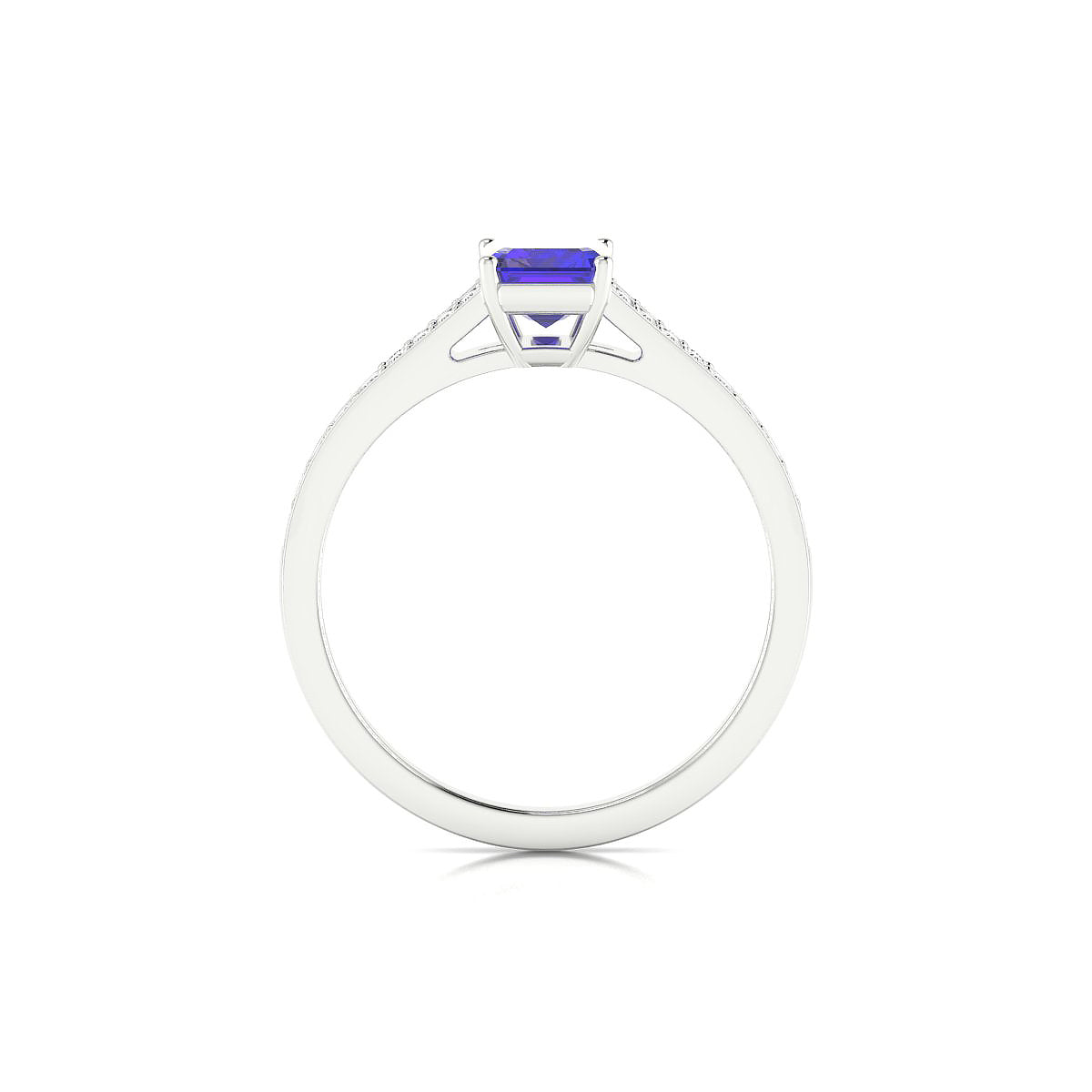 Adore | 18k White Gold 7 x 5 mm Emerald Tanzanite Ring