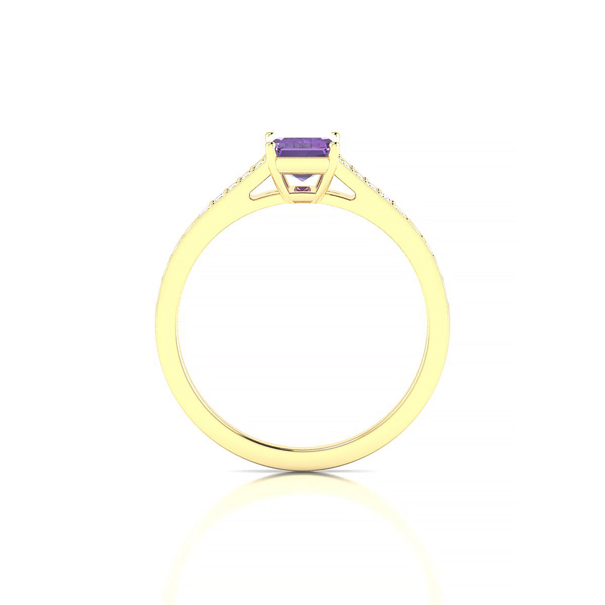 Adore | 18k Yellow Gold 7 x 5 mm Emerald Amethyst Ring