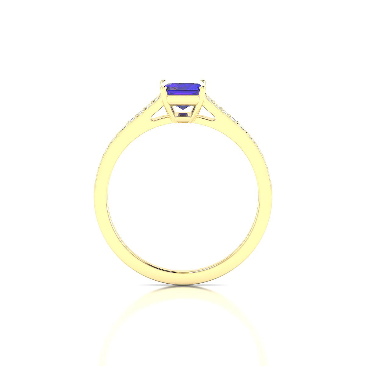 Adore | 18k Yellow Gold 7 x 5 mm Emerald Tanzanite Ring