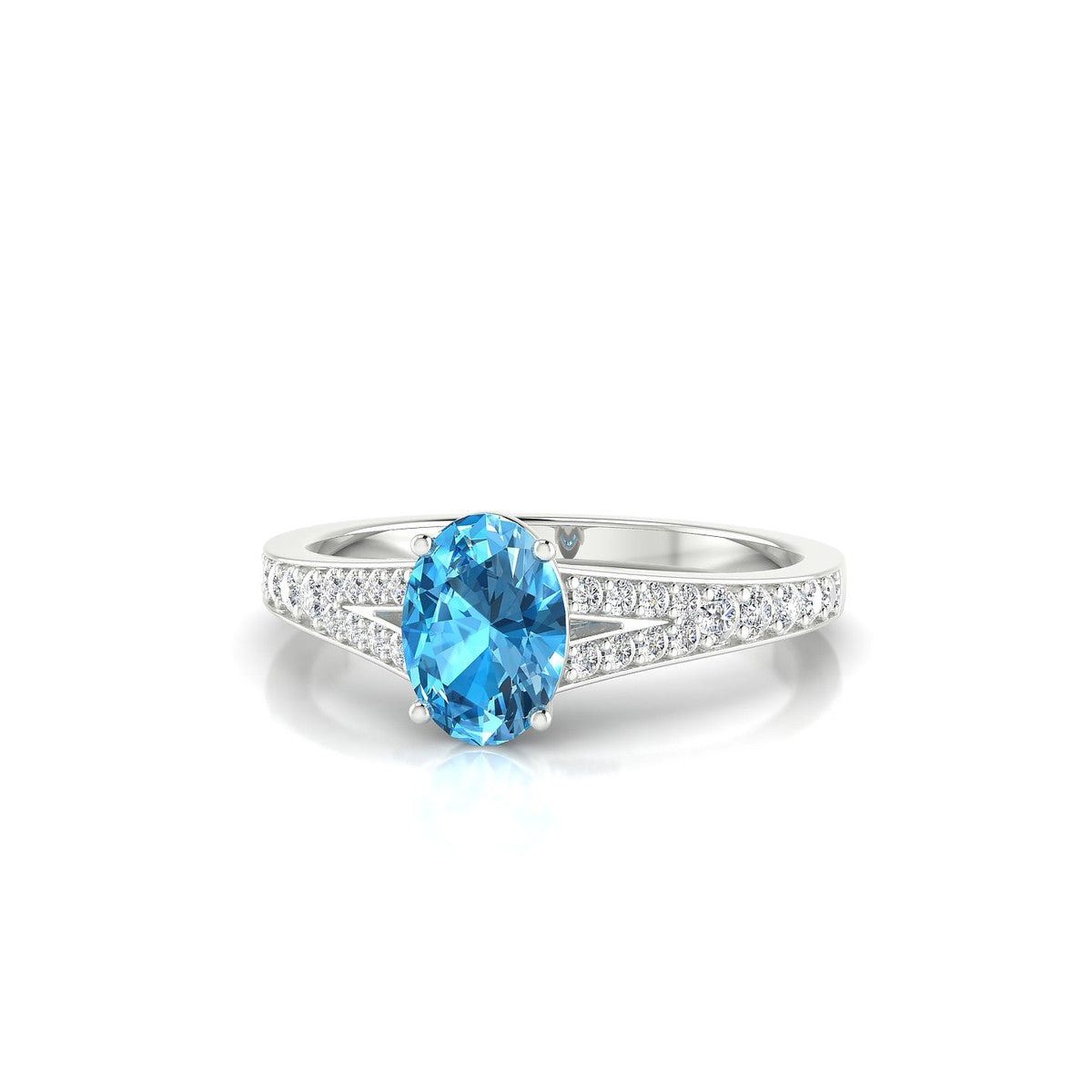 Adore | 18k White Gold 7 x 5 mm Oval Topaz Ring