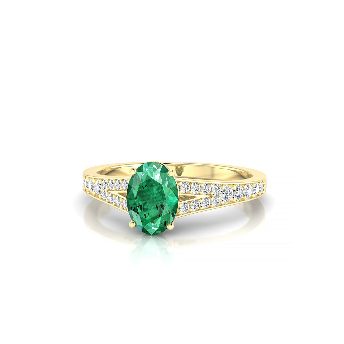 Adore | 18k Yellow Gold 7 x 5 mm Oval Emerald Ring