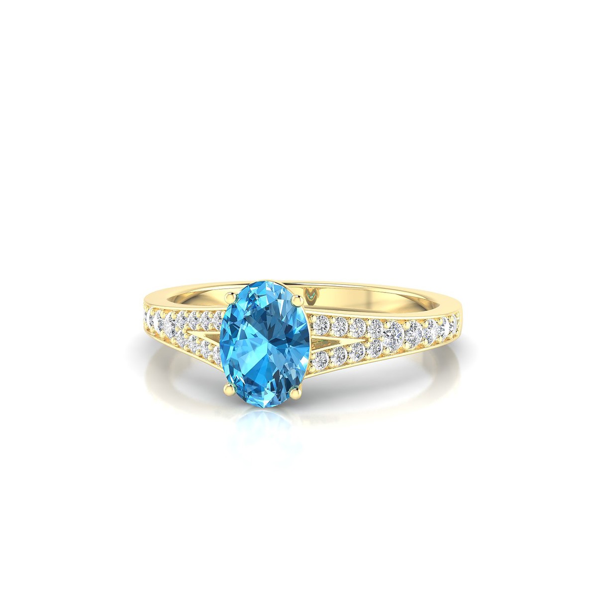 Adore | 18k Yellow Gold 7 x 5 mm Oval Topaz Ring