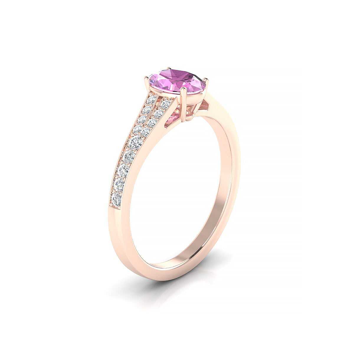 Adore | 18k Rose Gold 7 x 5 mm Oval Pink Sapphire Ring