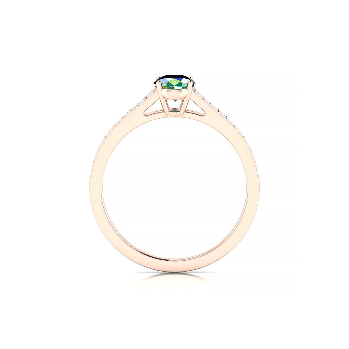 Adore | 18k Rose Gold 7 x 5 mm Oval Emerald Ring