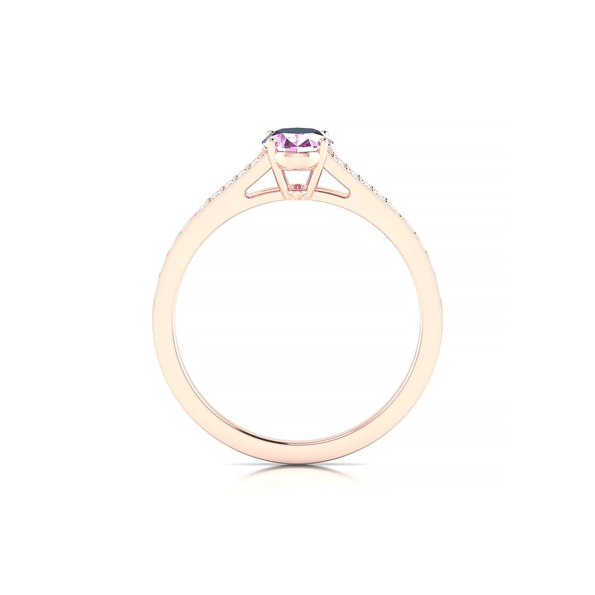 Adore | 18k Rose Gold 7 x 5 mm Oval Pink Sapphire Ring