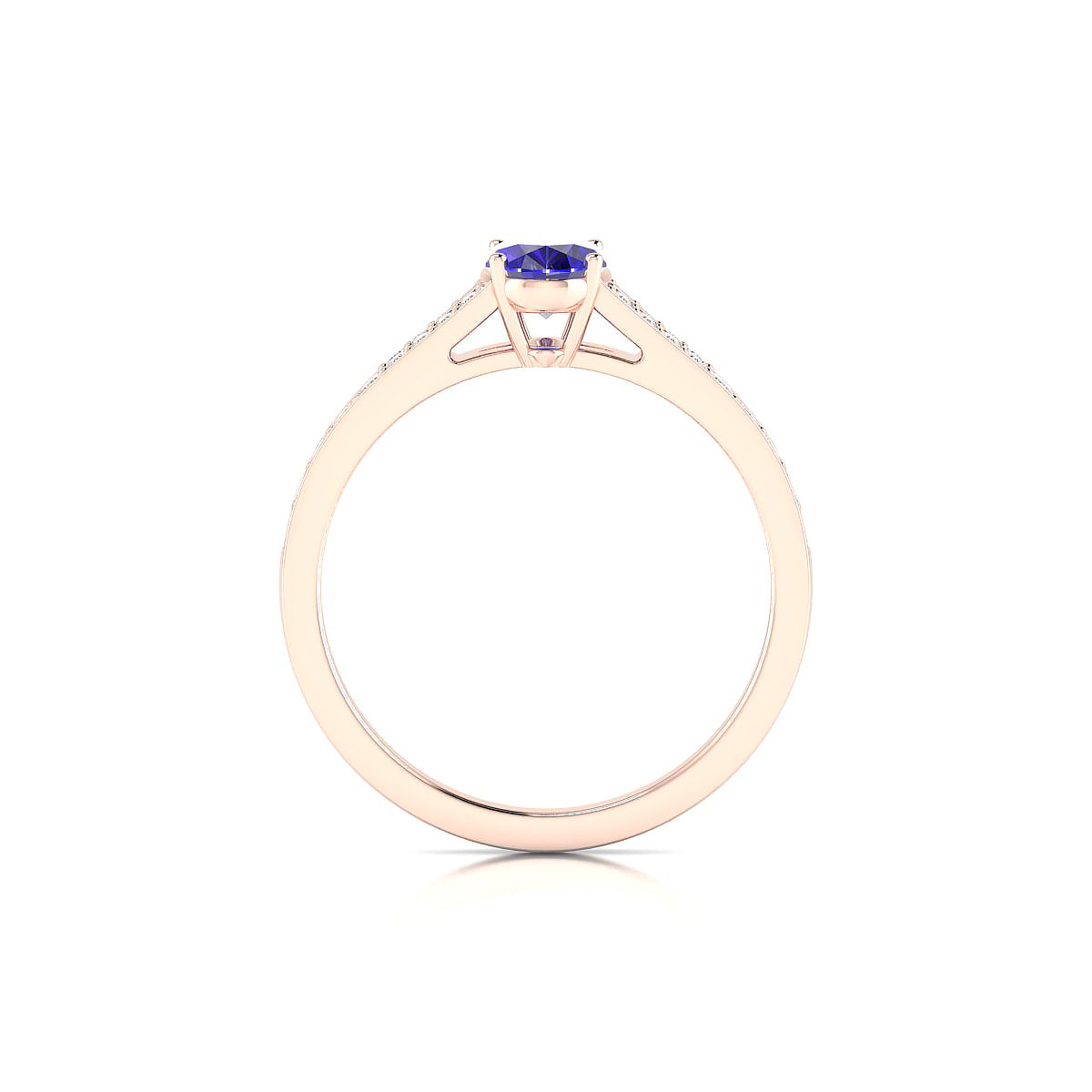 Adore | 18k Rose Gold 7 x 5 mm Oval Tanzanite Ring