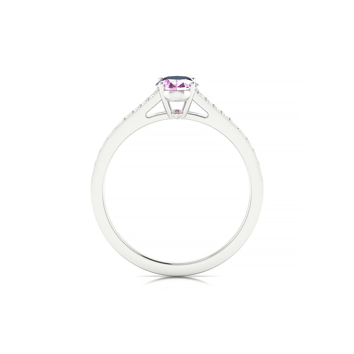 Adore | 18k White Gold 7 x 5 mm Oval Pink Sapphire Ring