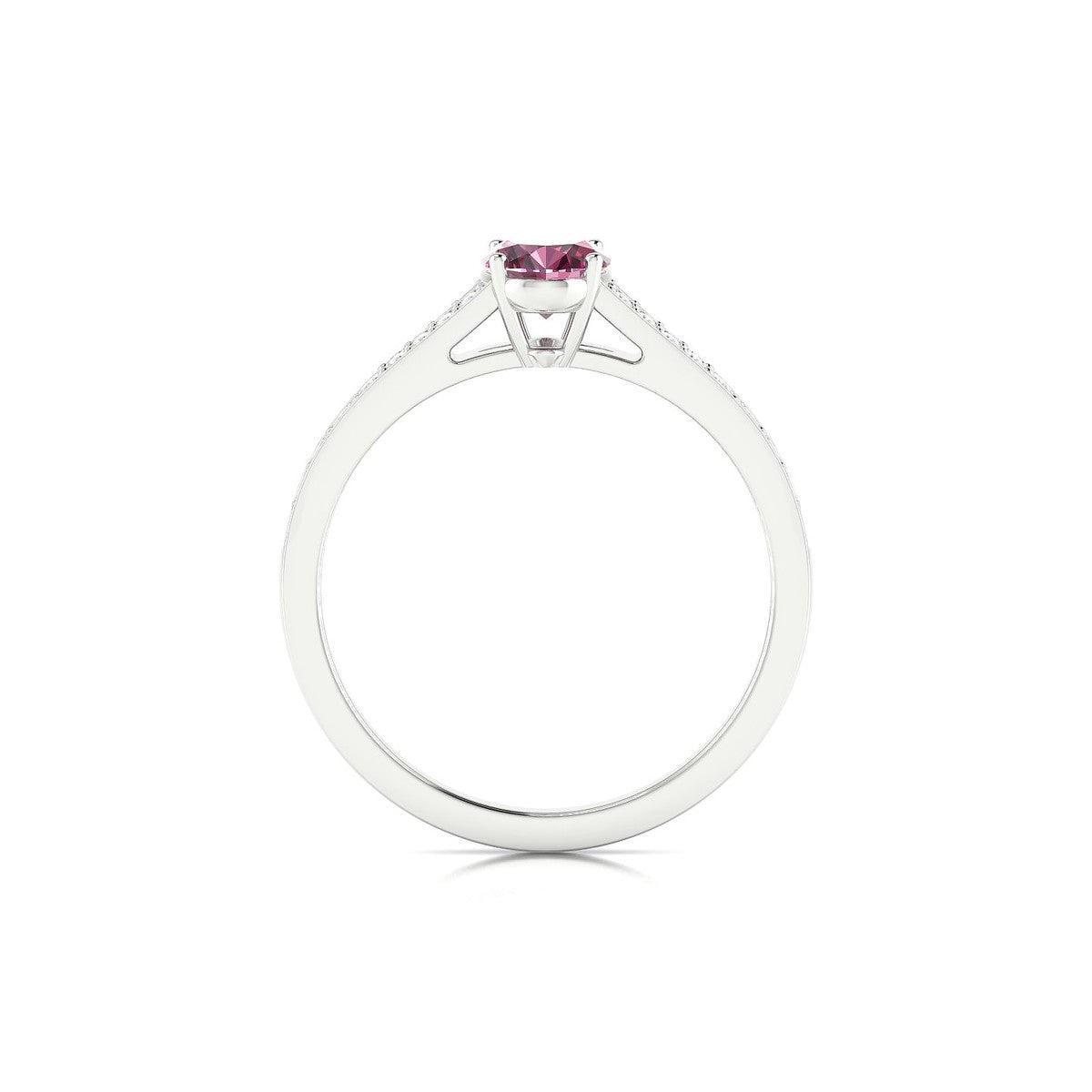 Adore | 18k White Gold 7 x 5 mm Oval Rhodolite Ring