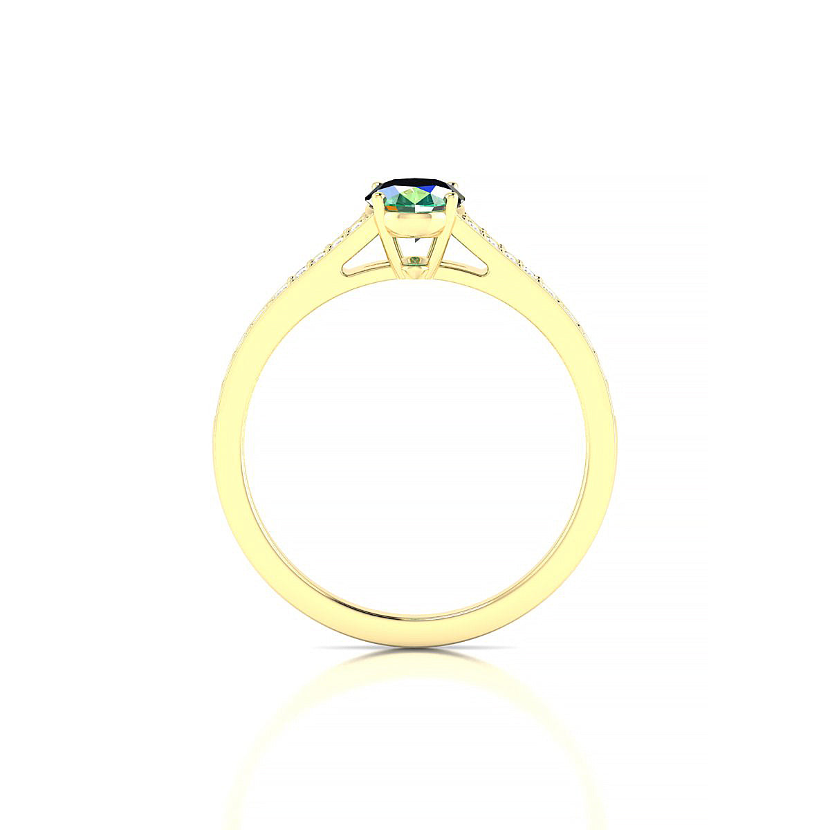 Adore | 18k Yellow Gold 7 x 5 mm Oval Emerald Ring