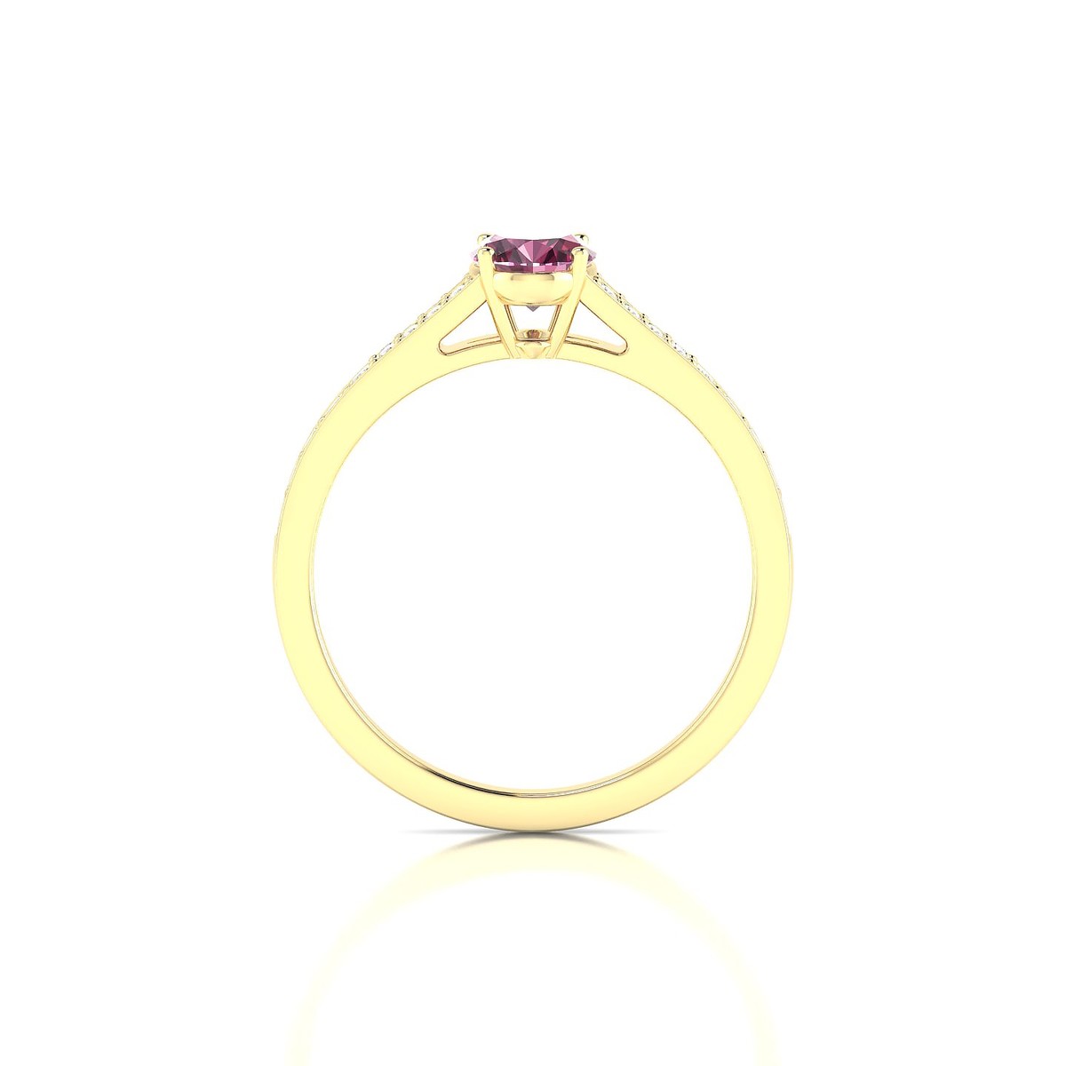Adore | 18k Yellow Gold 7 x 5 mm Oval Rhodolite Ring