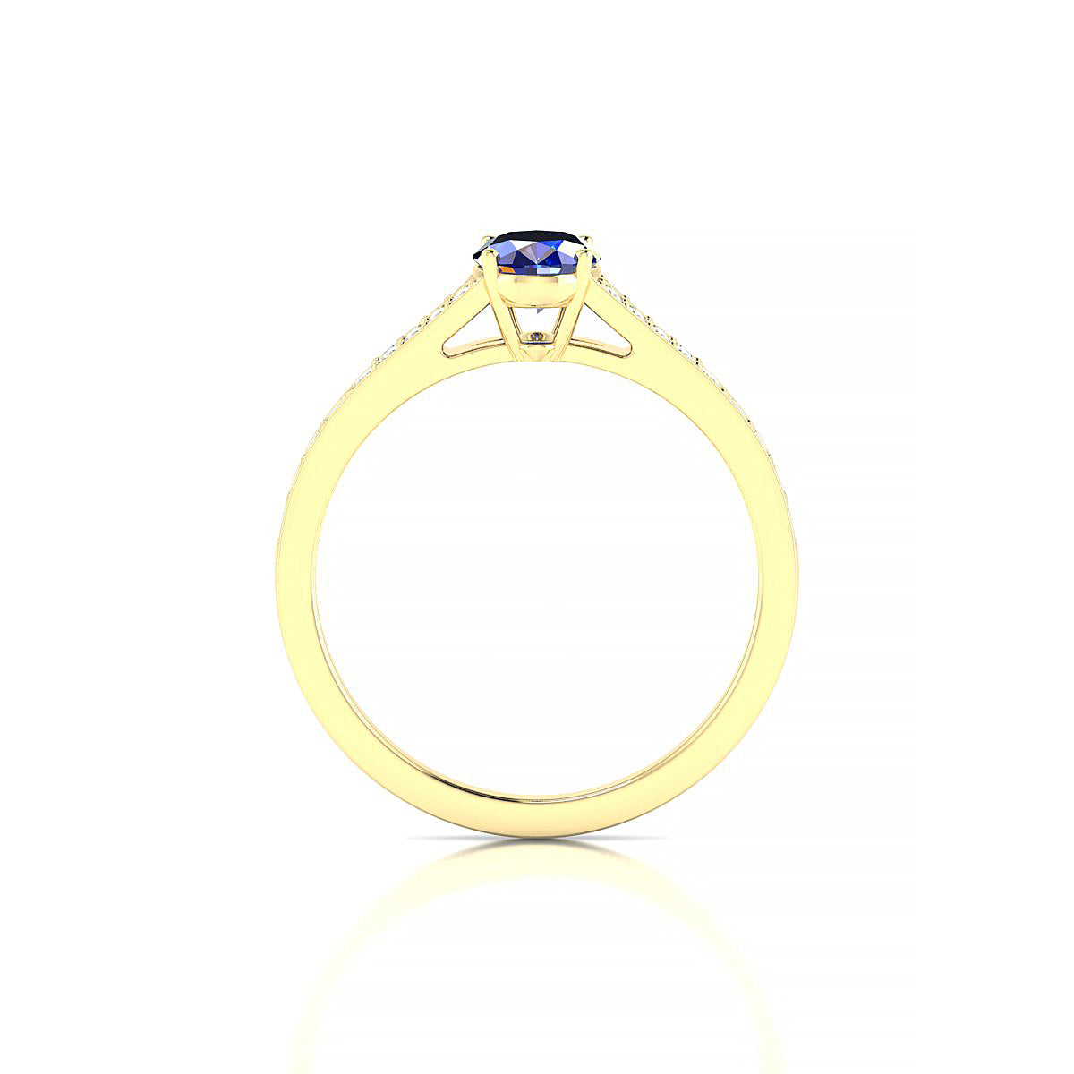 Adore | 18k Yellow Gold 7 x 5 mm Oval Sapphire Ring