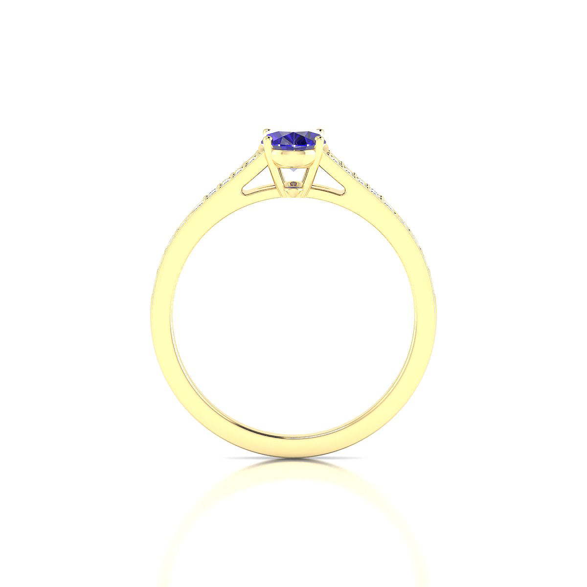 Adore | 18k Yellow Gold 7 x 5 mm Oval Tanzanite Ring