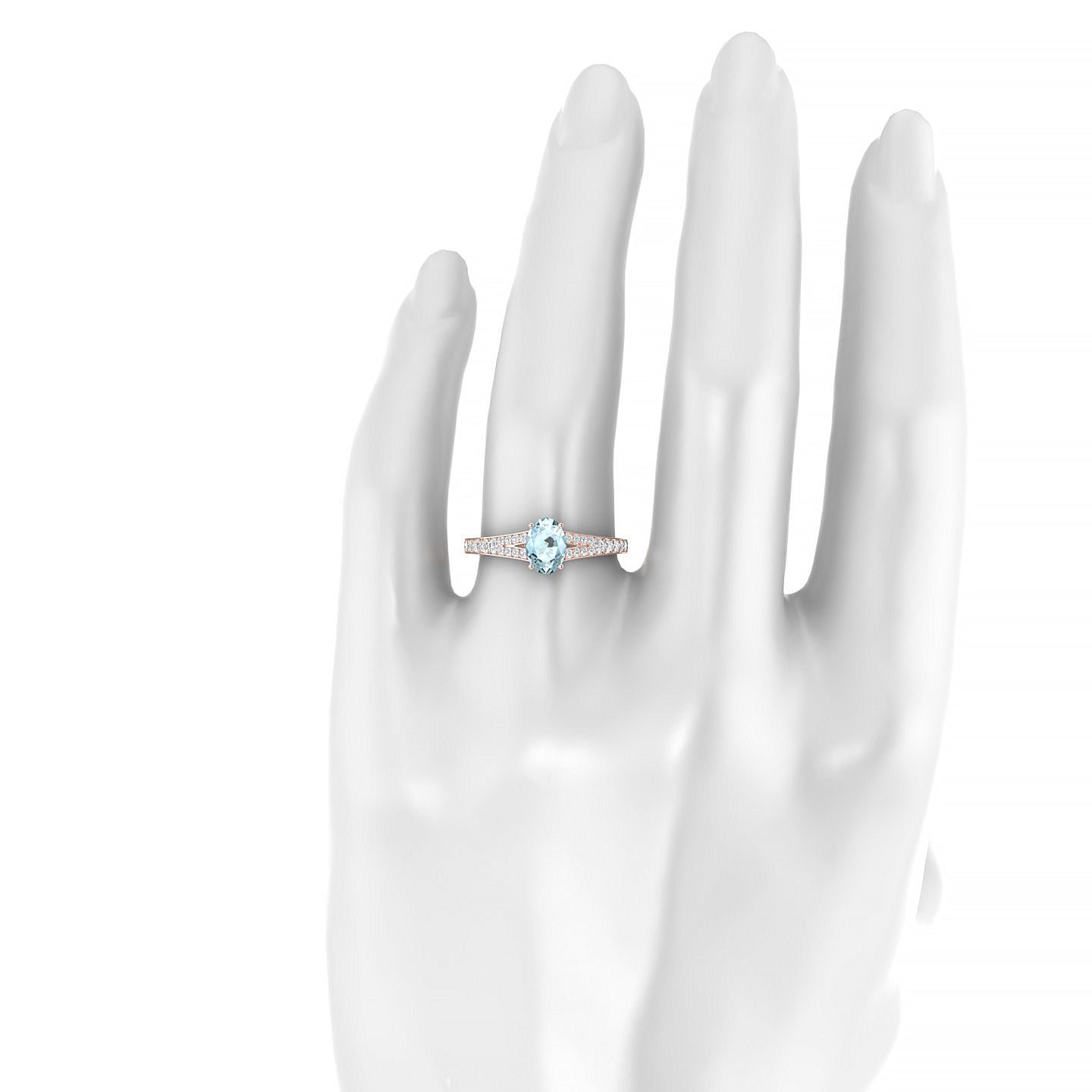 Adore | 18k Rose Gold 7 x 5 mm Oval Aquamarine Ring