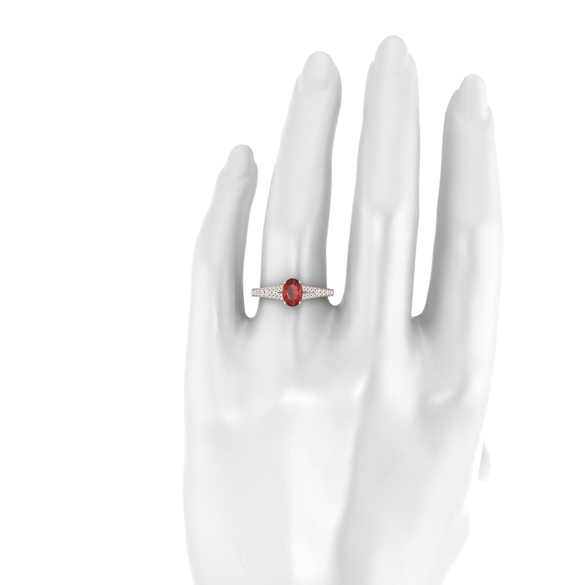 Adore | 18k Rose Gold 7 x 5 mm Oval Garnet Ring