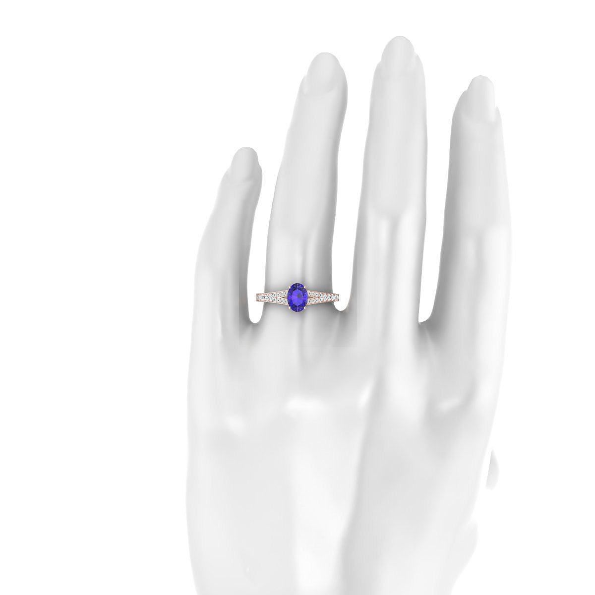 Adore | 18k Rose Gold 7 x 5 mm Oval Tanzanite Ring