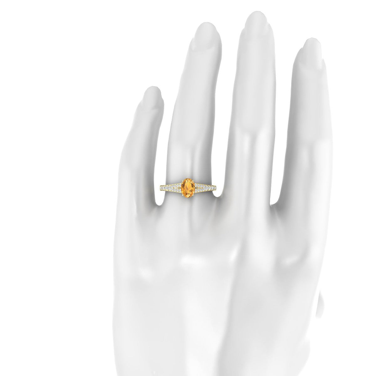 Adore | 18k Yellow Gold 7 x 5 mm Oval Citrine Ring