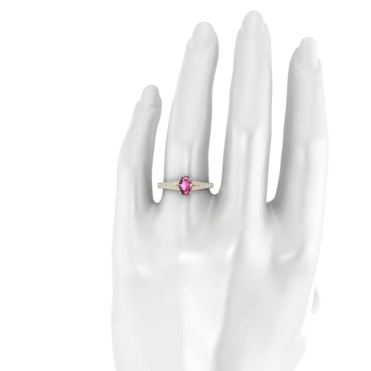 Adore | 18k Yellow Gold 7 x 5 mm Oval Rhodolite Ring