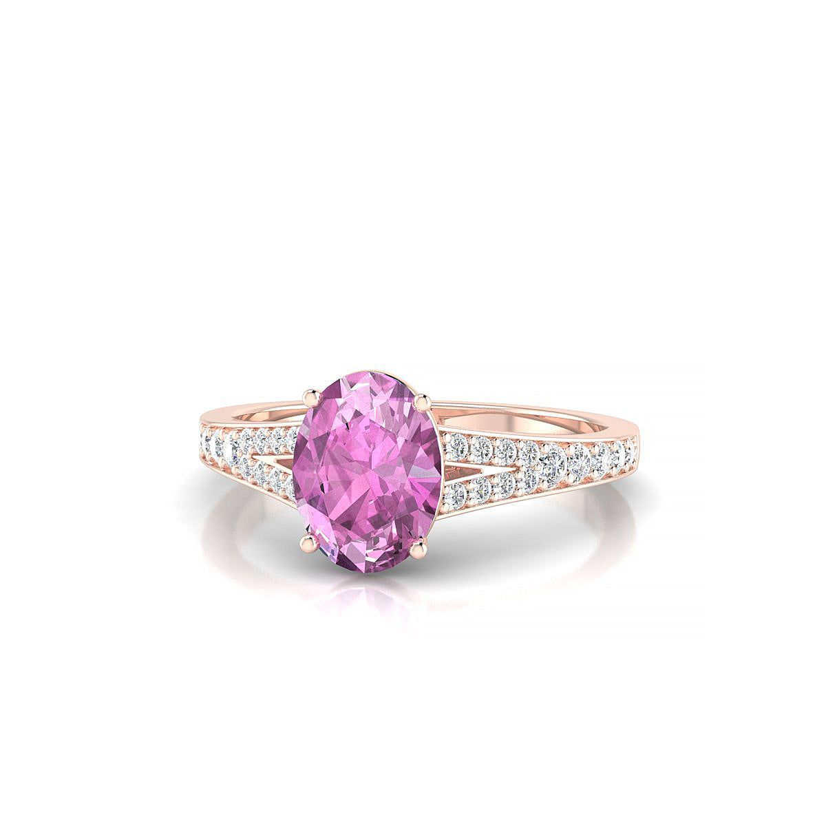 Adore | 18k Rose Gold 8 x 6 mm Oval Pink Sapphire Ring