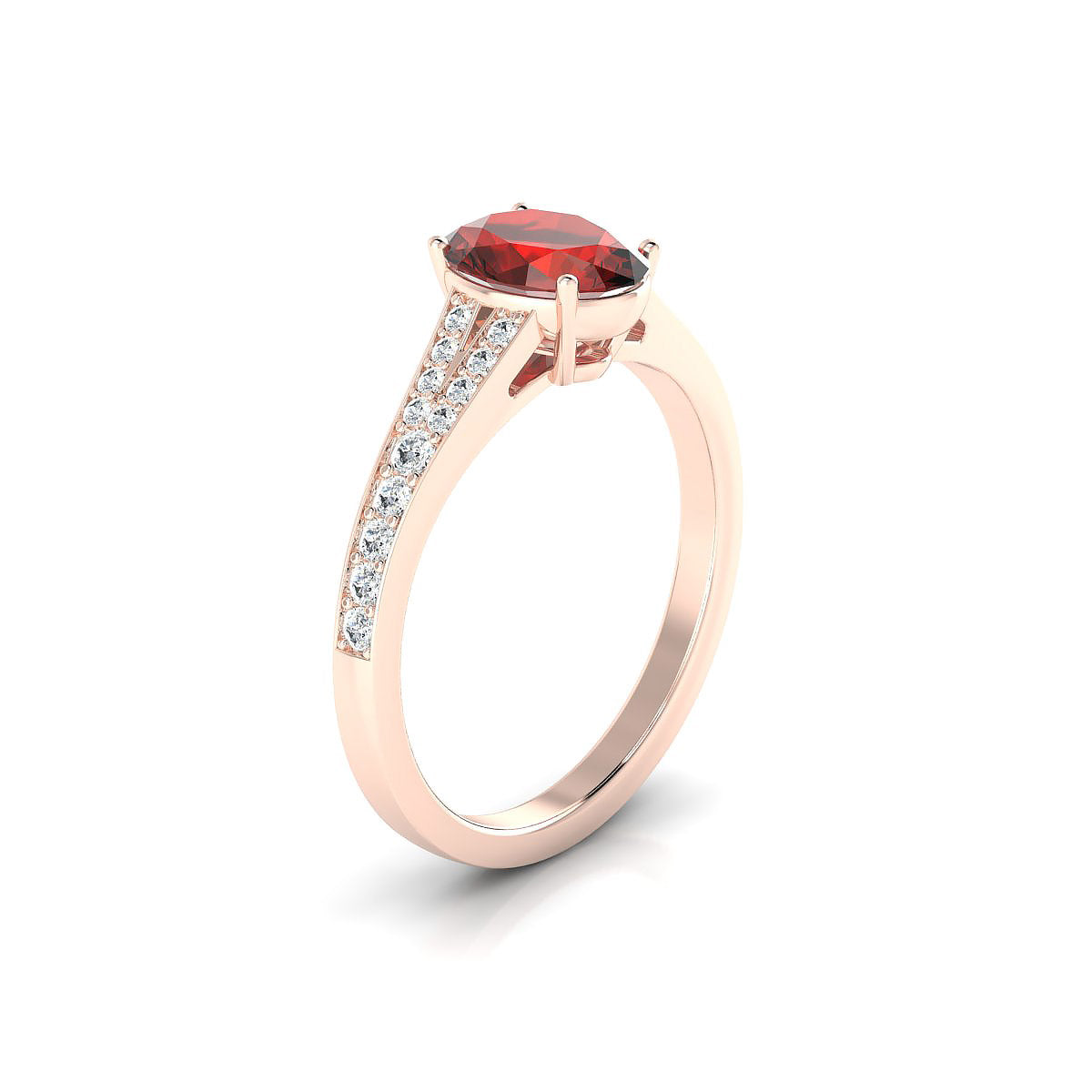 Adore | 18k Rose Gold 8 x 6 mm Oval Garnet Ring