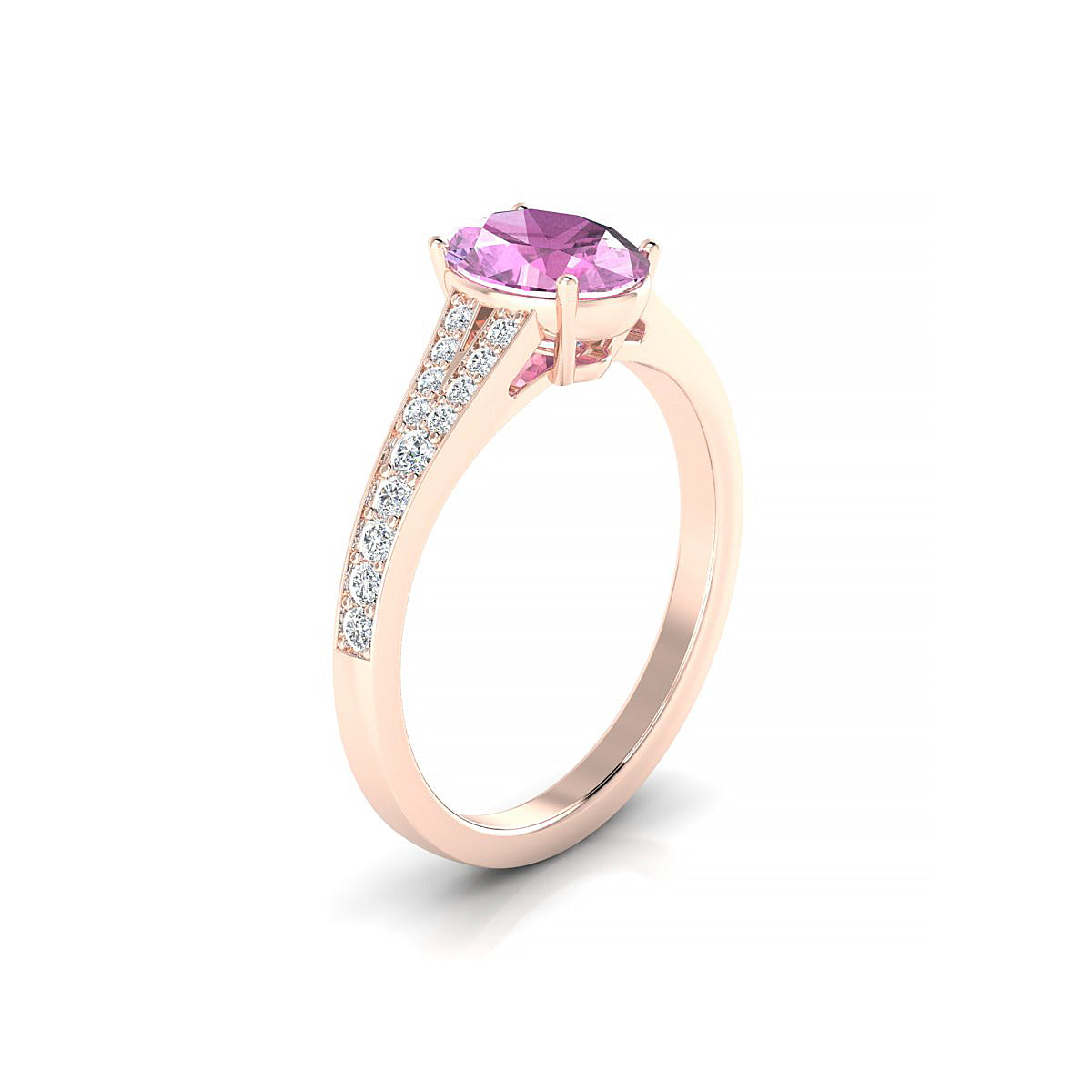 Adore | 18k Rose Gold 8 x 6 mm Oval Pink Sapphire Ring