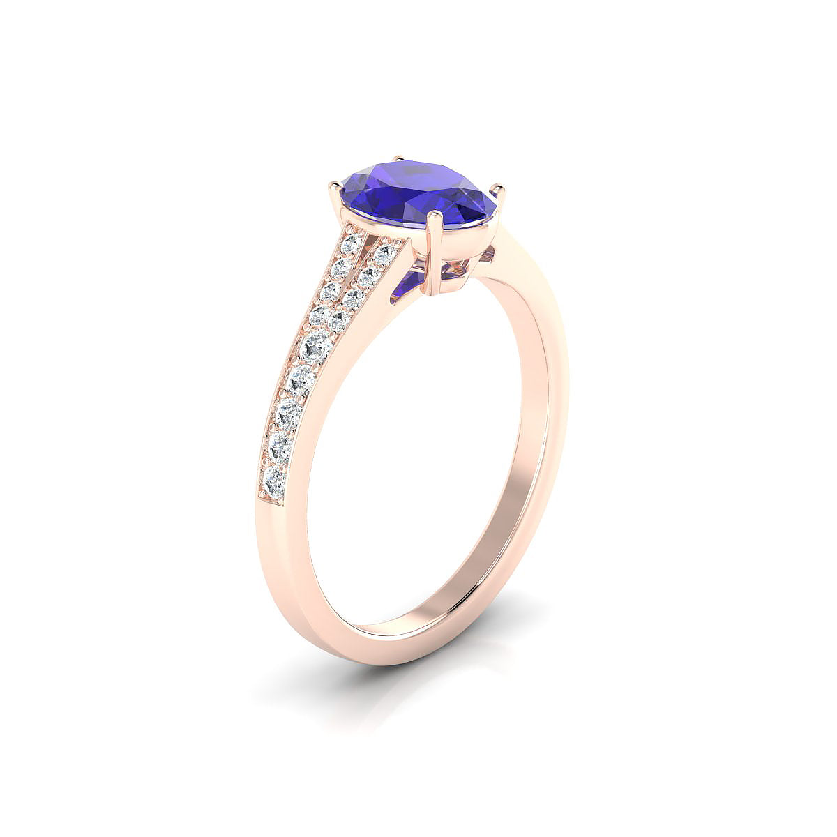 Adore | 18k Rose Gold 8 x 6 mm Oval Tanzanite Ring
