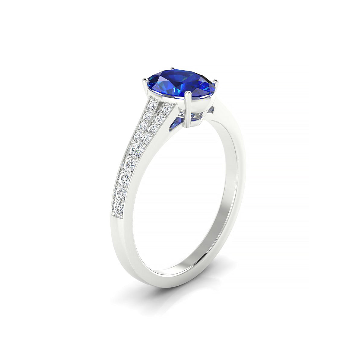 Adore | 18k White Gold 8 x 6 mm Oval Sapphire Ring