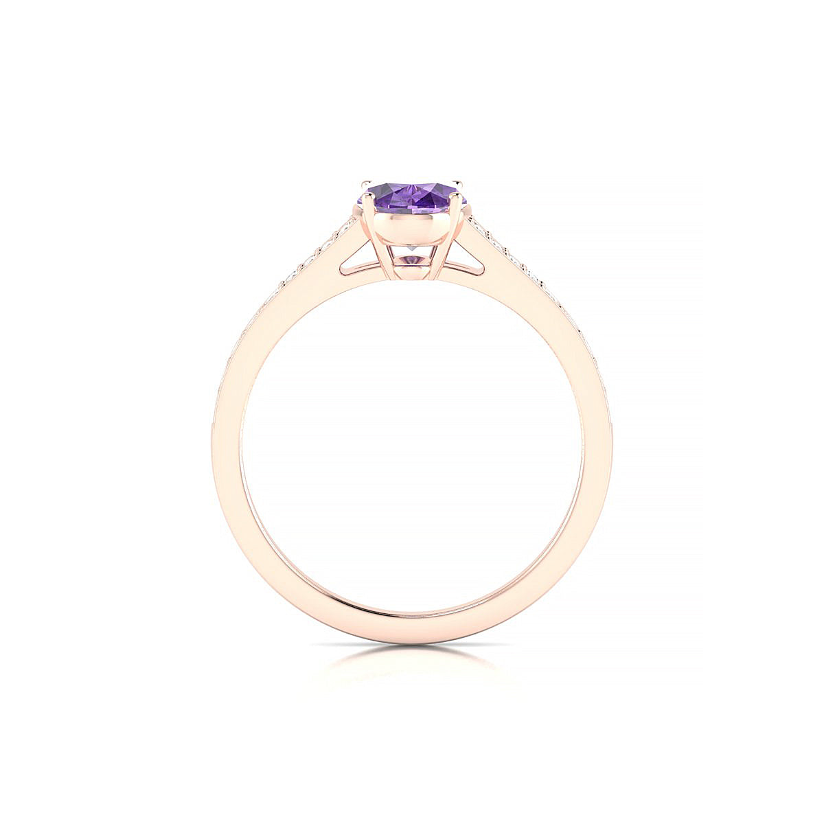 Adore | 18k Rose Gold 8 x 6 mm Oval Amethyst Ring