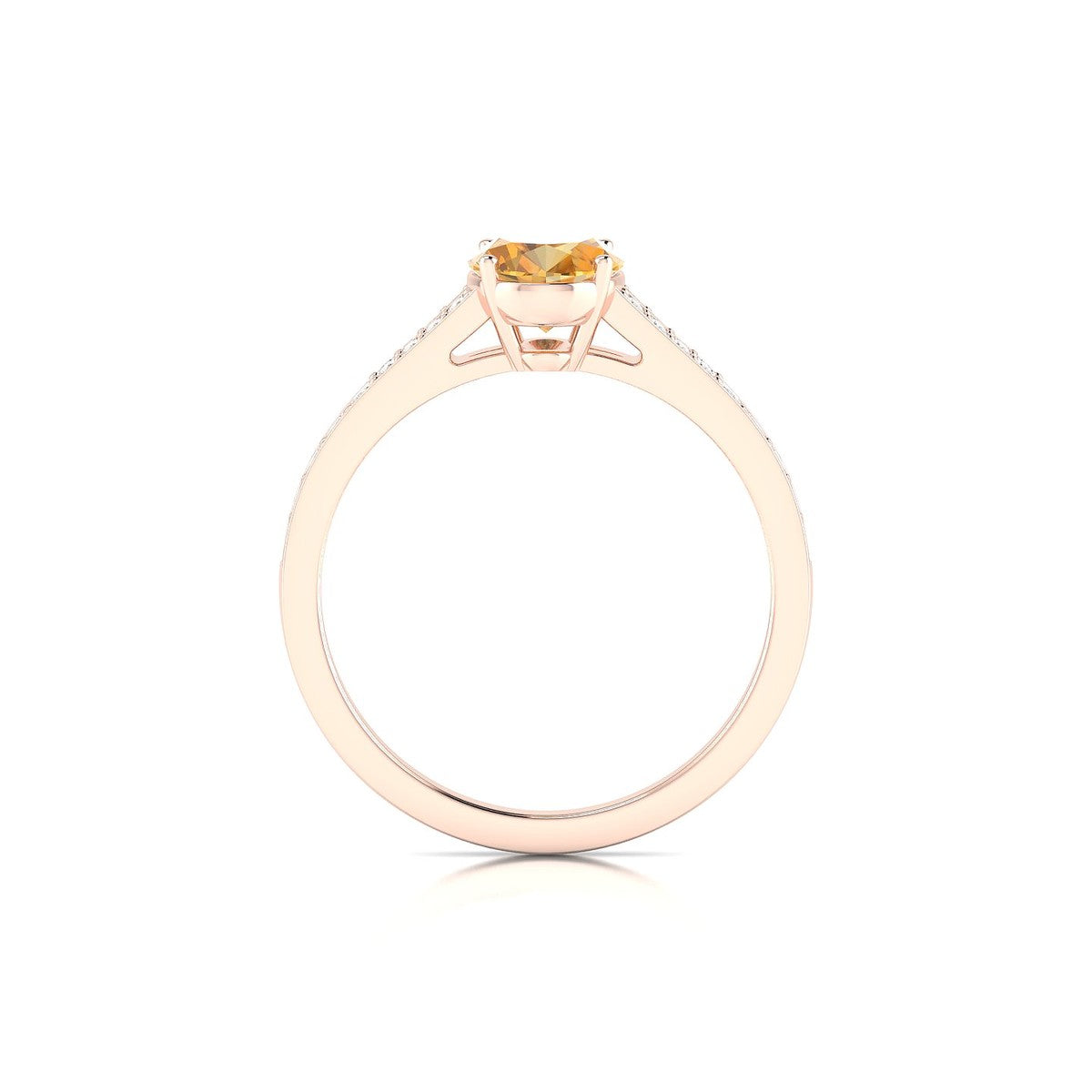Adore | 18k Rose Gold 8 x 6 mm Oval Citrine Ring