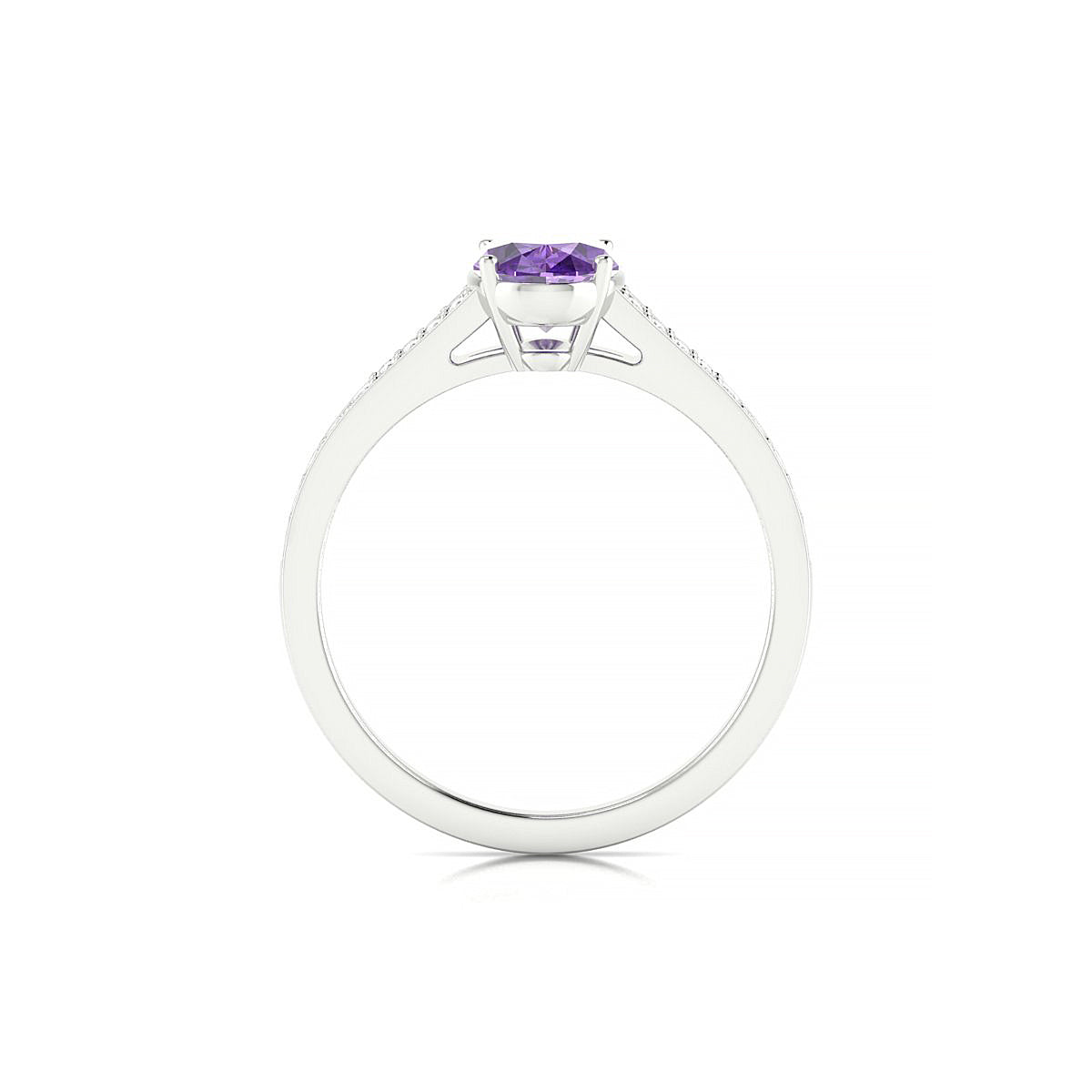 Adore | 18k White Gold 8 x 6 mm Oval Amethyst Ring