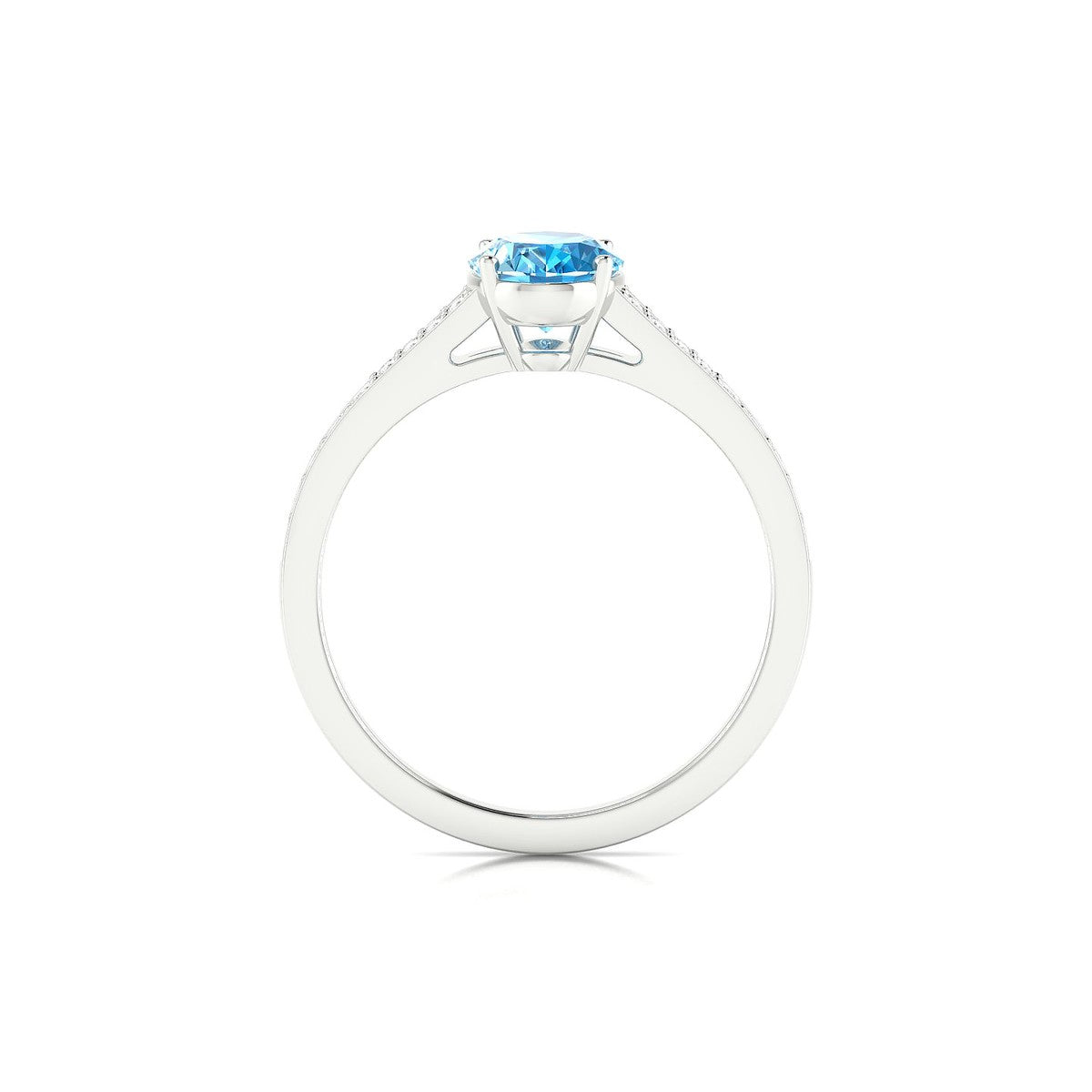 Adore | 18k White Gold 8 x 6 mm Oval Topaz Ring